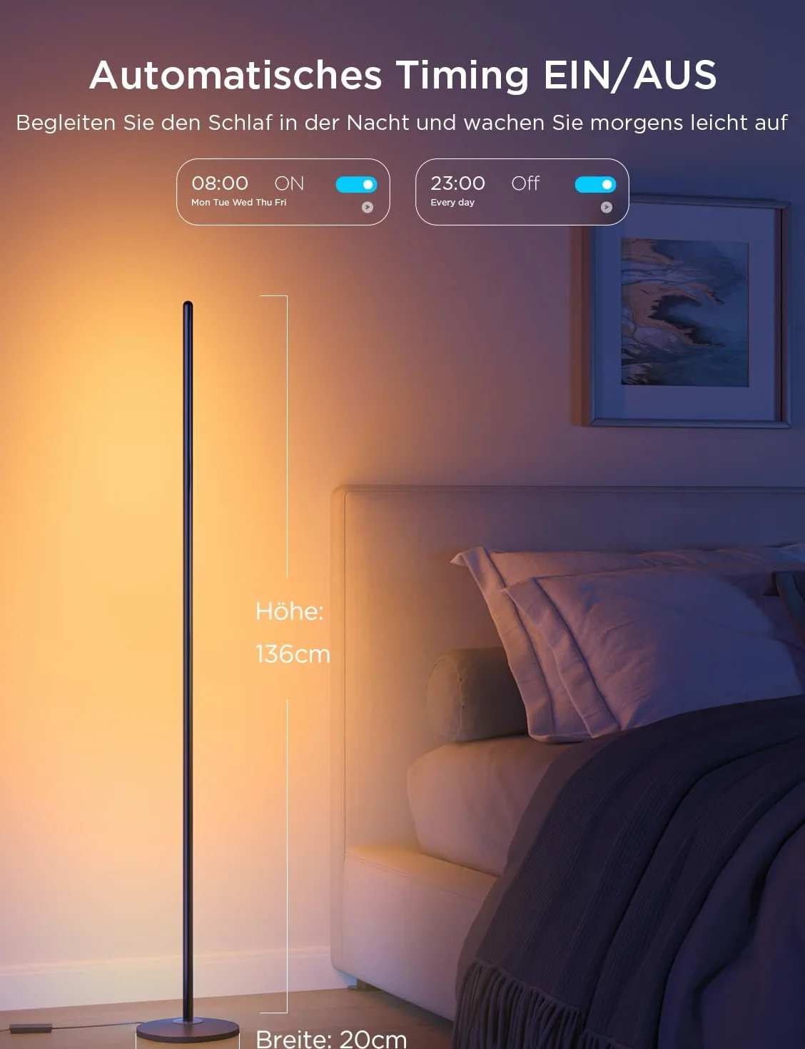 Govee RGBIC lampa stojąca LED, WiFi, ściemniana, Alexa i Google Assistant, sterowanie aplikacją, 16 milionów kolorów, 58 trybów scenerii, tryby muzyki, tryb DIY, do sypialni, dla graczy, czarna
