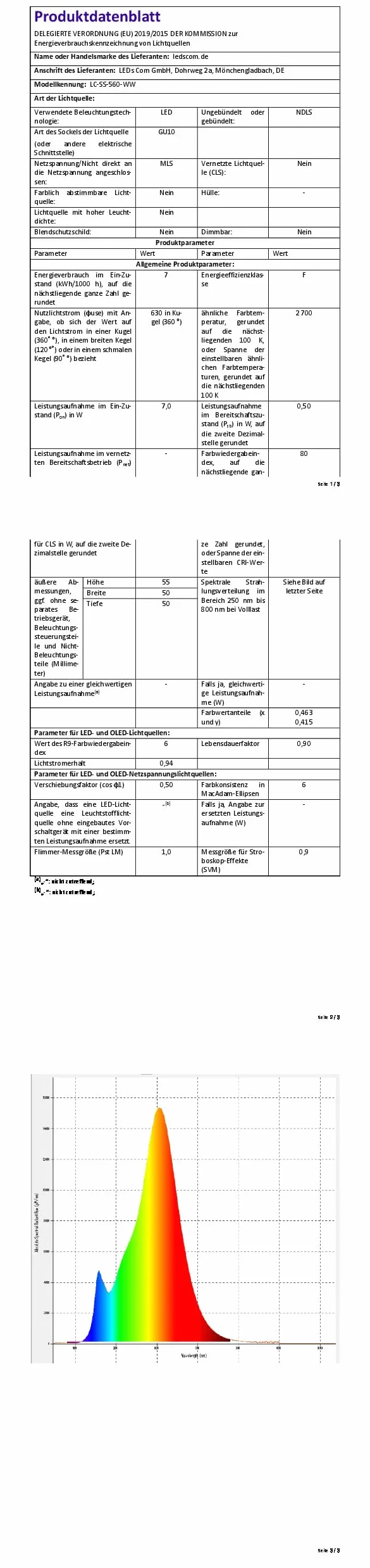 ledscom.de Reflektor ogrodowy LED MIBU z szpikulcem do montażu na zewnątrz, stal nierdzewna, wraz z żarówką GU10 6,826W 630lm 100° ciepło-biały