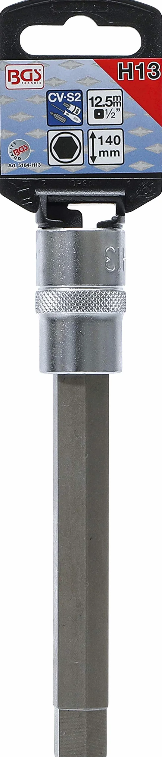 BGS 5184-H13 | Nasadka do bitów | długość 140 mm | 12,5 mm (1/2") | gniazdo sześciokątne 13 mm