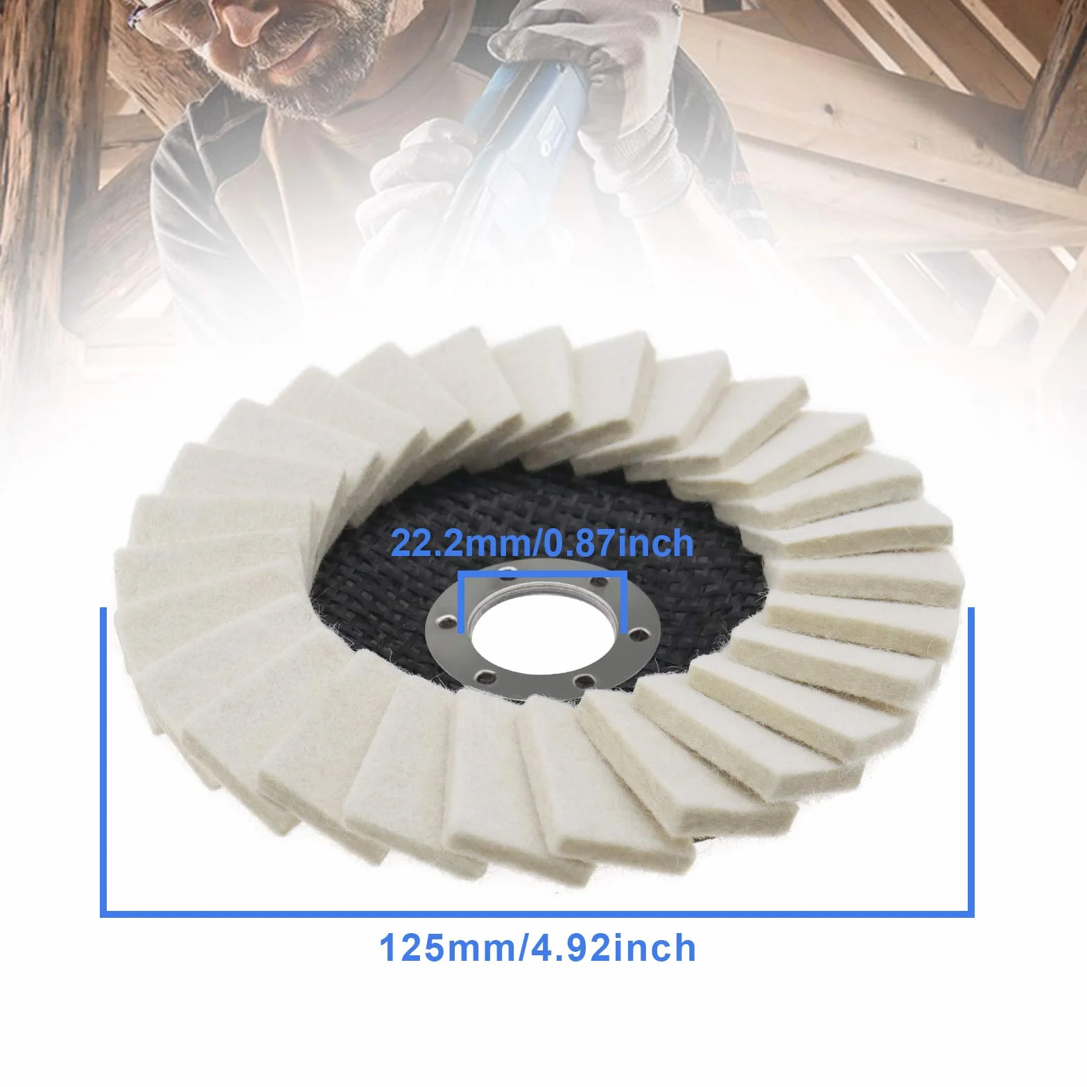 5 szt. filcowych tarcz polerskich z wełny cali/125 mm ząbkowana podkładka filcu klapkowego