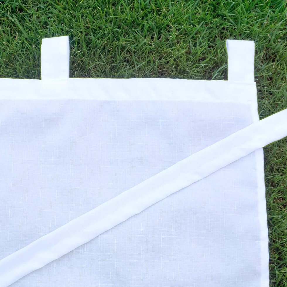 Wodoodporna zasłona zewnętrzna zestaw 2 x 220 x 155 cm wodoodporna pergola frontowa patio ganek do ogrodu dziedzińca balkon (2 sztuki) biały FIRAN [129]