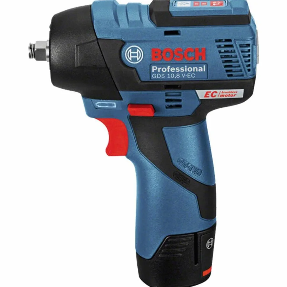 Bosch Professional system 12V: akumulatorowy klucz udarowy GDS 12V-115 (maksymalny moment obrotowy 115 Nm, liczba udarów 0 – 3 100 min–1, walizka L-BOXX)