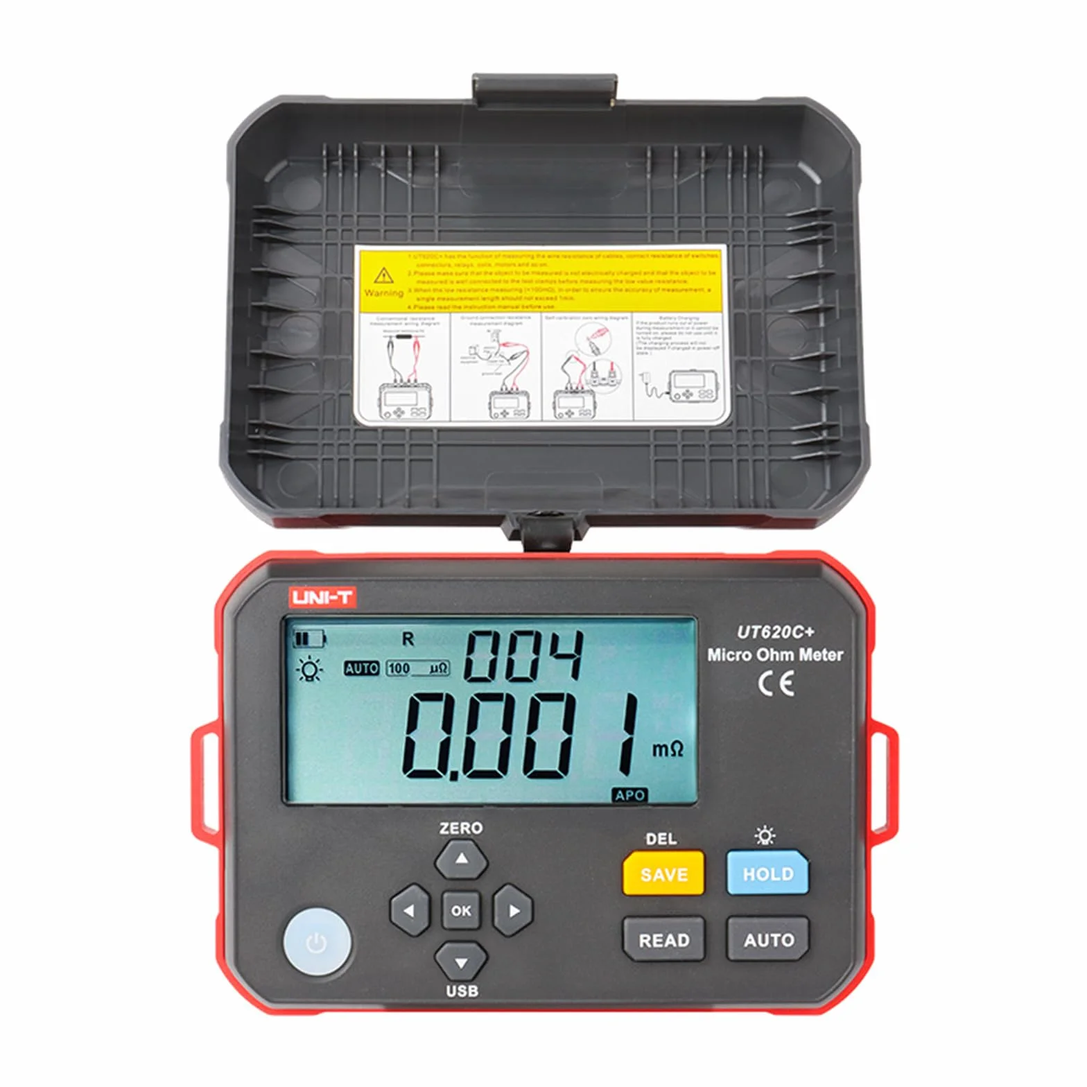 UNI-T UT620C+ cyfrowy miernik niskiego oporu DC, mikro-omomierz, tester rezystancji kabli, przewodów/cewek/silników, 0,001 mΩ ~ 300,0 kΩ