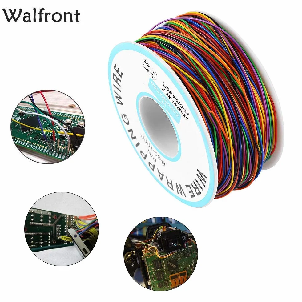 250m 8 przewodów 30AWG drut miedziany rolka kabla elektrycznego z izolacją PVC P/N B-30-1000