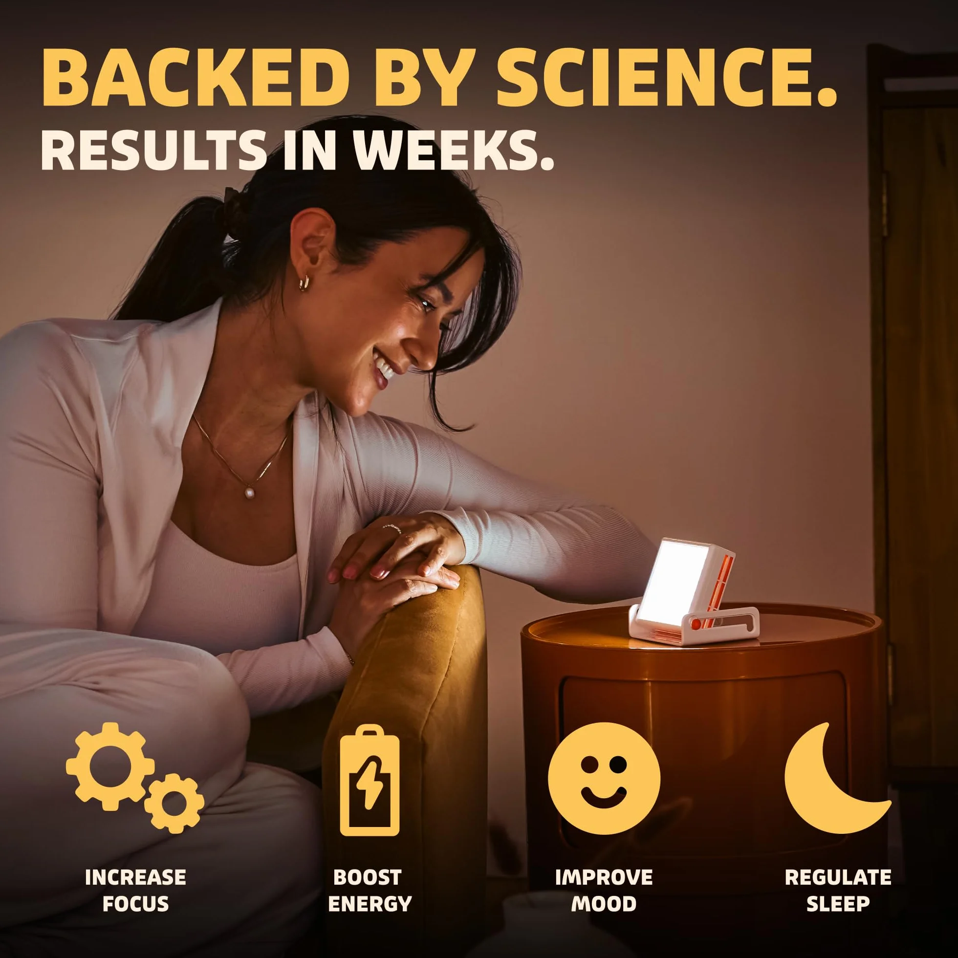 Circadian Optics Lampa do terapii światłem | Ultra jasna przenośna lampa LED 10 000 luksów o pełnym spektrum bez promieniowania UV | Luxy