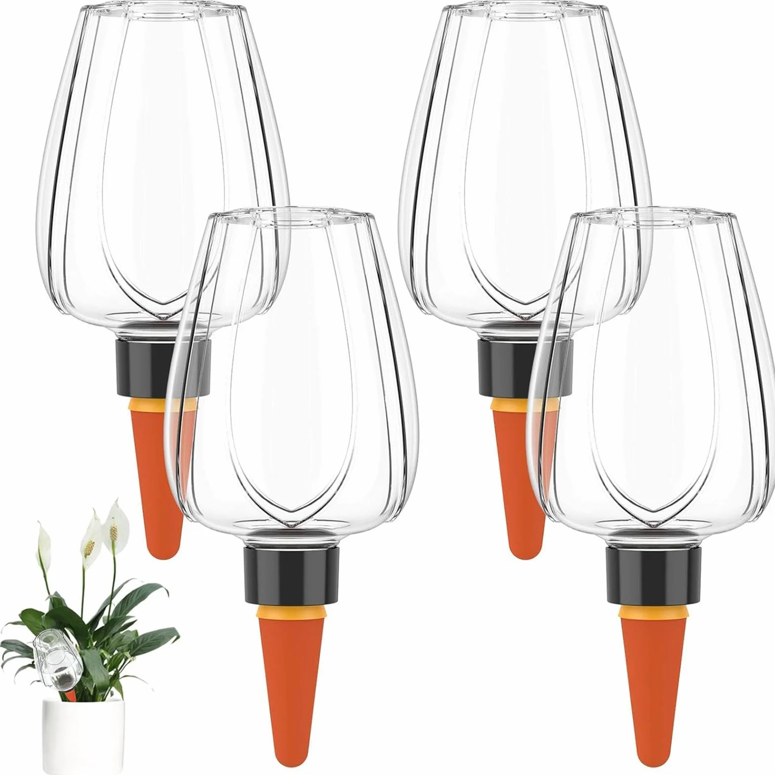 4x kule nawadniające 350 ml automatyczne nawadnianie do roślin terakota zestaw