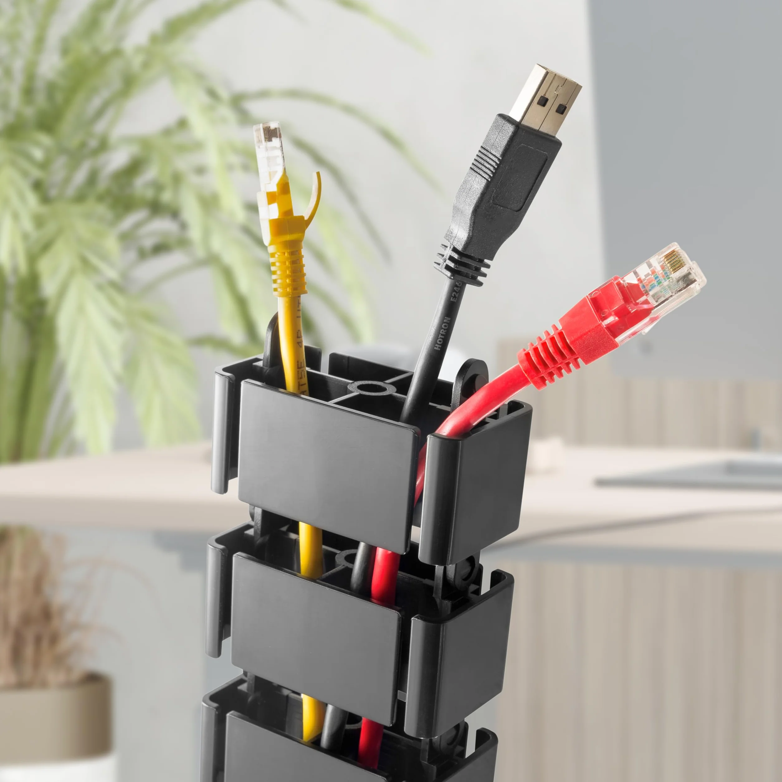 RICOO Uniwersalny kanał kablowy do zarządzania kablami do biurka Z0101-B długość 128 cm elastyczny kręgosłup korytko kablowe kanał kablowy wąż kablowy prowadzenie kabli, czarny
