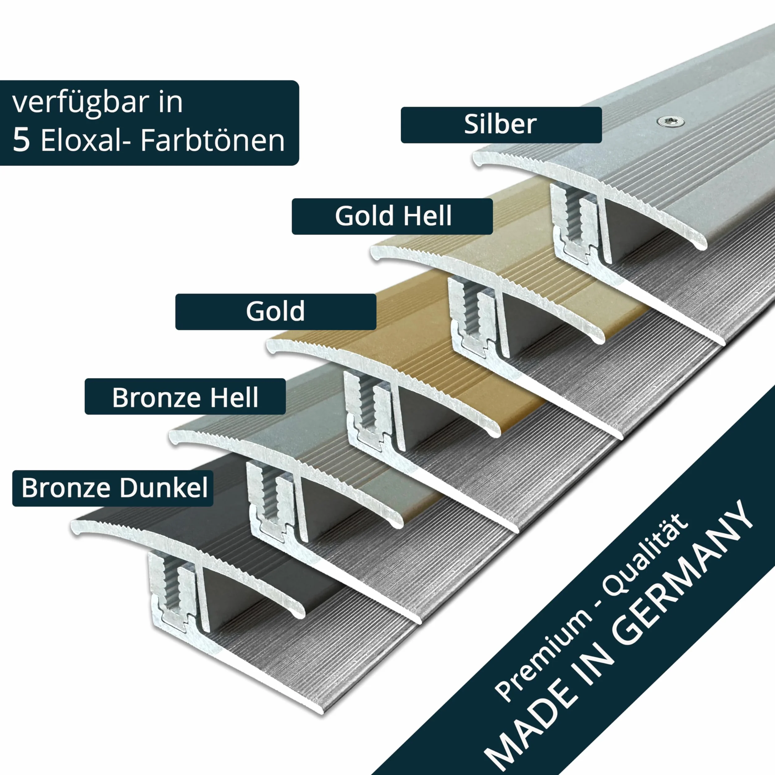 ufitec system profilowy do podłóg parkietowych i laminowanych – do wykładzin o wysokości 7-16 mm – dostępny w wielu kolorach (profil przejściowy | długość 270 cm | szerokość 33 mm, ciemny brąz)