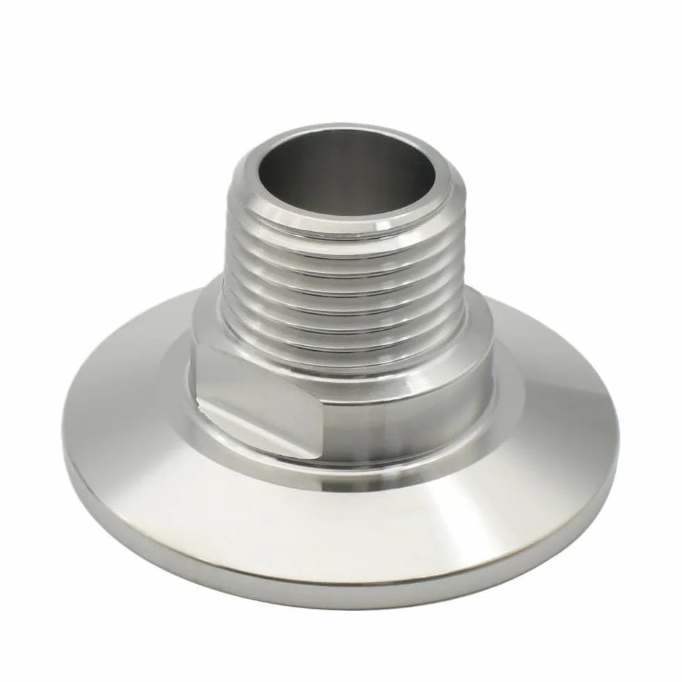 Adapter prosty z gwintem męskim i potrójnym zaciskiem ze stali nierdzewnej(1inchx64mm)