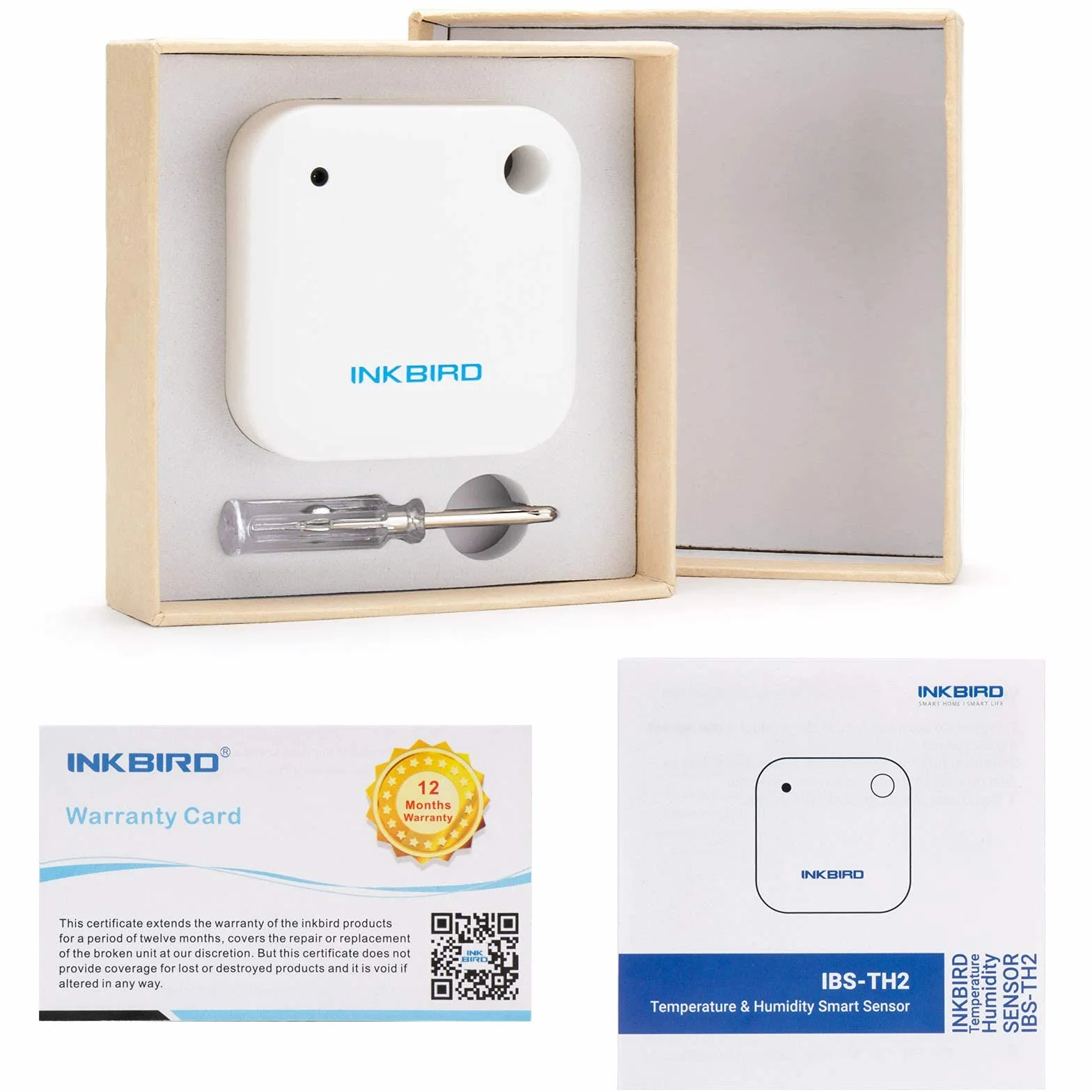 Inkbird IBS-TH2 Bluetooth Higrometr Termometr, Zdalne Monitorowanie Temperatury i Wilgotności iOS Android