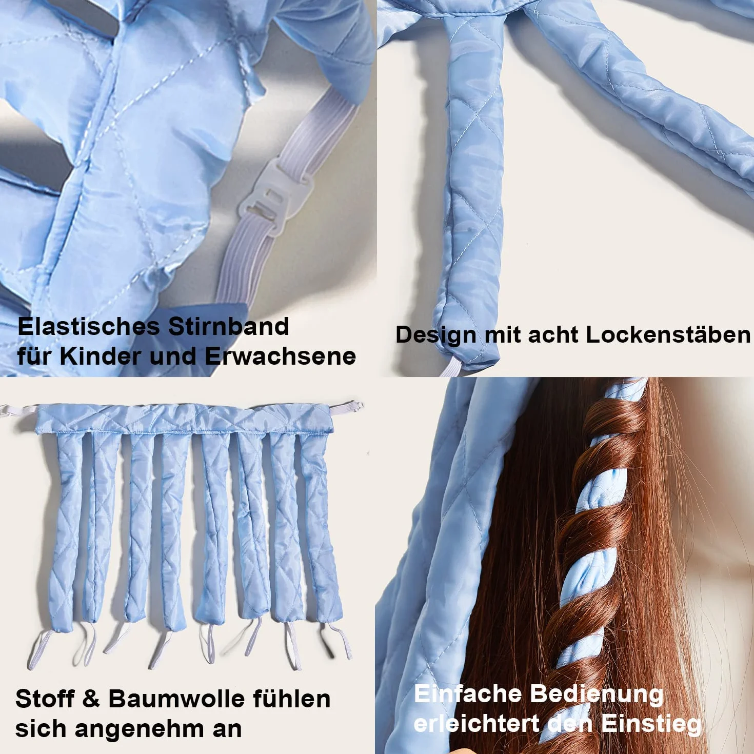 Heatless Curlers opaska na głowę, ośmiornica, lokówka do włosów na noc, bez wysokiej temperatury, do długich i średnich włosów, jedwabna taśma, miękka opaska na czoło, falowane narzędzia dla kobiet i