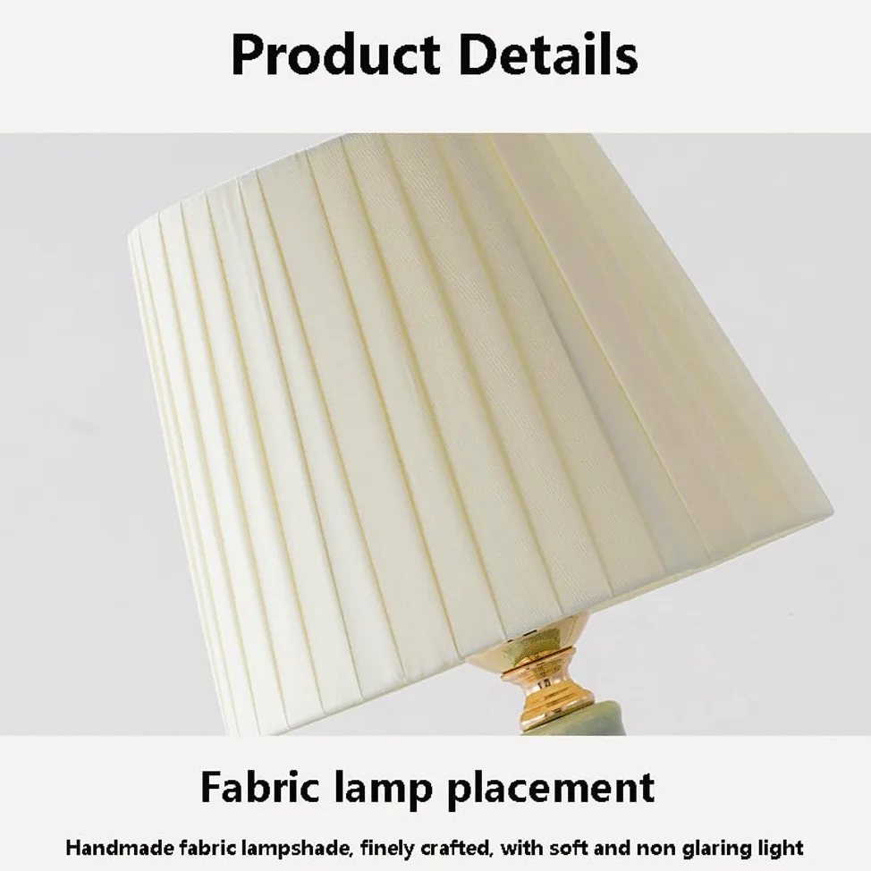 Ceramiczna lampa biurkowa do sypialni gabinet salon prosta retro lampka nocna ciepła luksusowa lampa ściemniana pilot trójkolorowy potężna lampa biurkowa