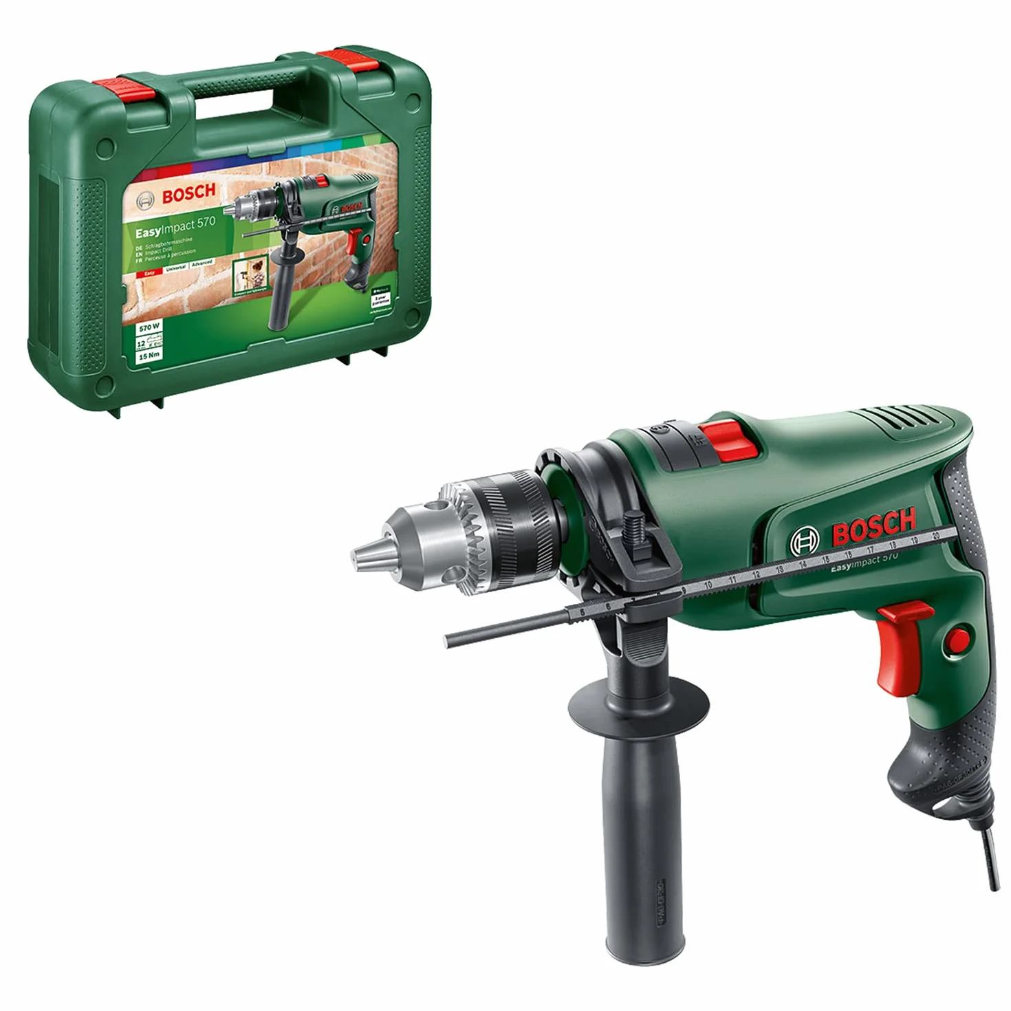Sieciowa wiertarka udarowa EasyImpact 570 firmy Bosch (570 W, walizka)
