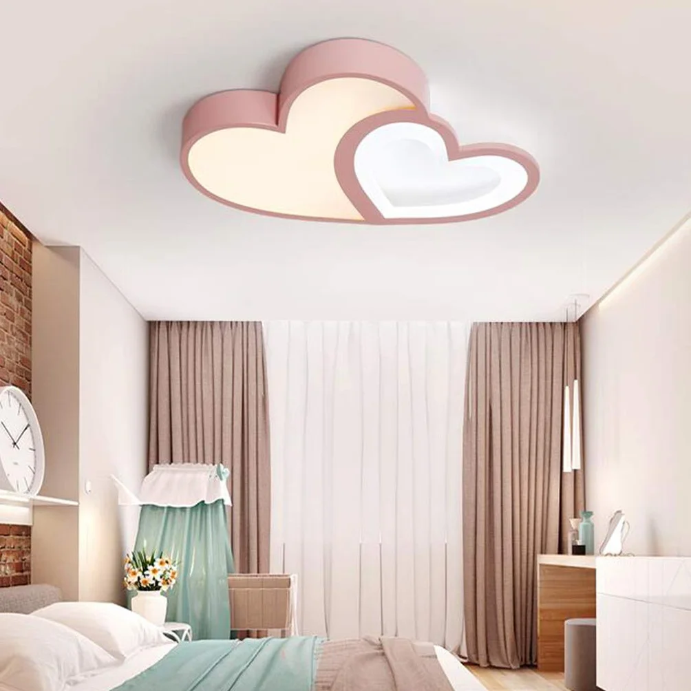 Lampa sufitowa LED, ściemniana, nowoczesna lampa z pilotem zdalnego sterowania, akrylowa, lampa sufitowa dla dzieci, dla chłopców i dziewczynek, do sypialni, różowa, 50 W