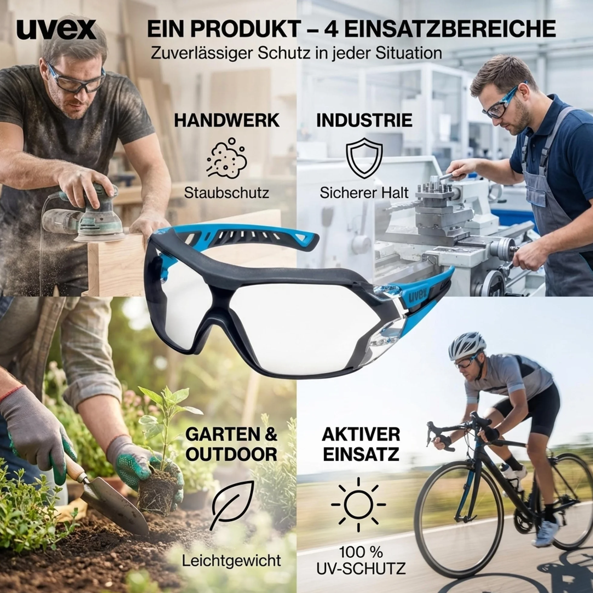 Uvex pheos nxt guard – okulary ochronne – okulary z pałąkiem ze 100% ochroną przed promieniowaniem UV – wewnątrz nie parują, na zewnątrz bardzo odporne na zarysowania i bez metalu – przezroczyste