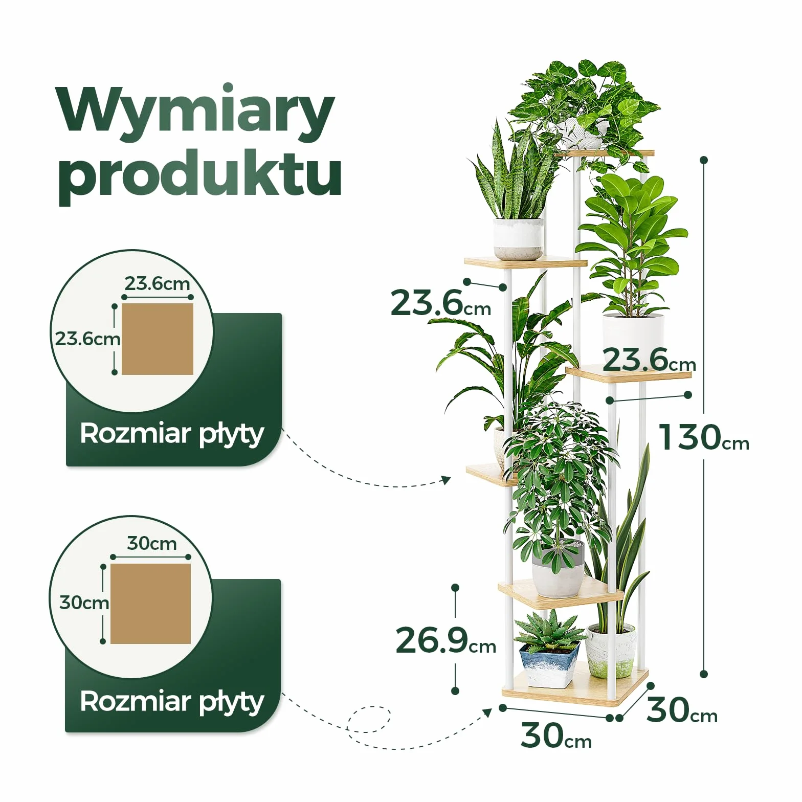 Bamworld Stojak na rośliny 6 poziomów do użytku wewnątrz i na zewnątrz
