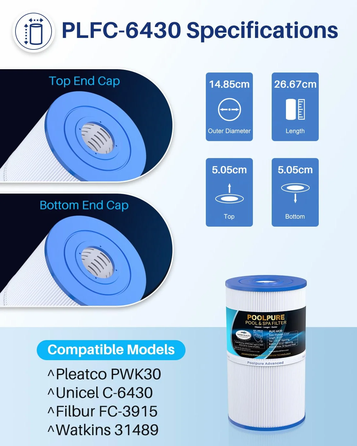 POOLPURE Filtr spa wymienny do PWK30 C-6430