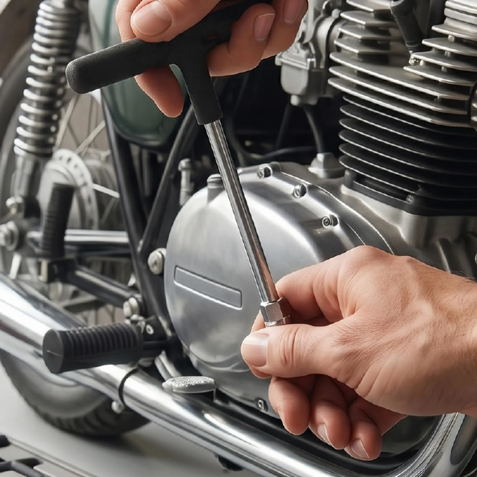 7-częściowy Klucz Nasadowy z Uchwytem T, Nasadki Sześciokątne 6–14 Mm z Ergonomicznym Uchwytem, Zamiennik do Naprawy Motocykli, Samochodów i rowerów.