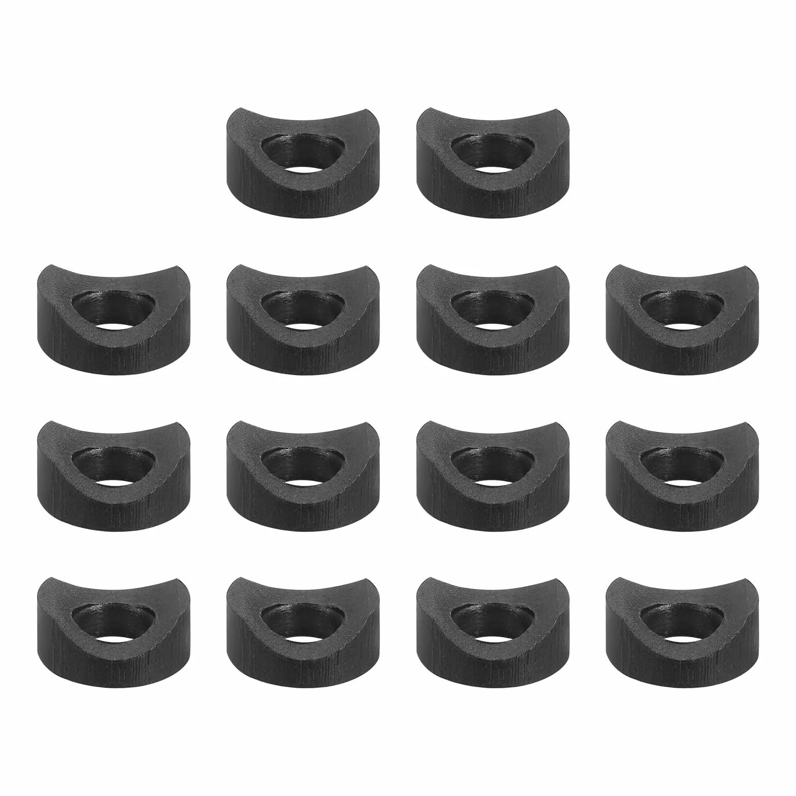 QUARKZMAN 36 sztuk okrągłych podkładek z tworzywa sztucznego, 6 mm x 12 mm x 3 mm, czarne, PE wklęsłe podkładki, element mocujący do mocowania rur okrągłych