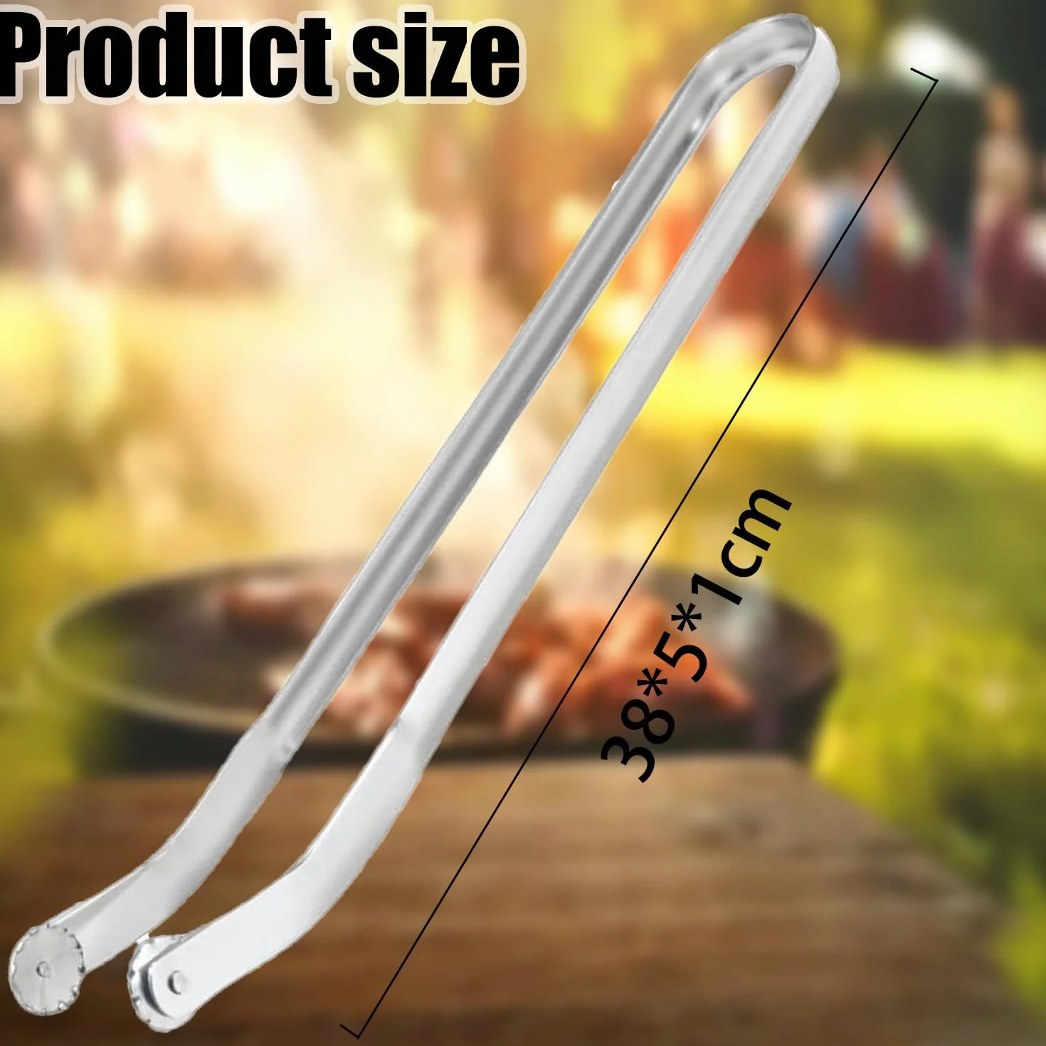 Szczypce do grilla 38 cm, 2 sztuki, z kółkami