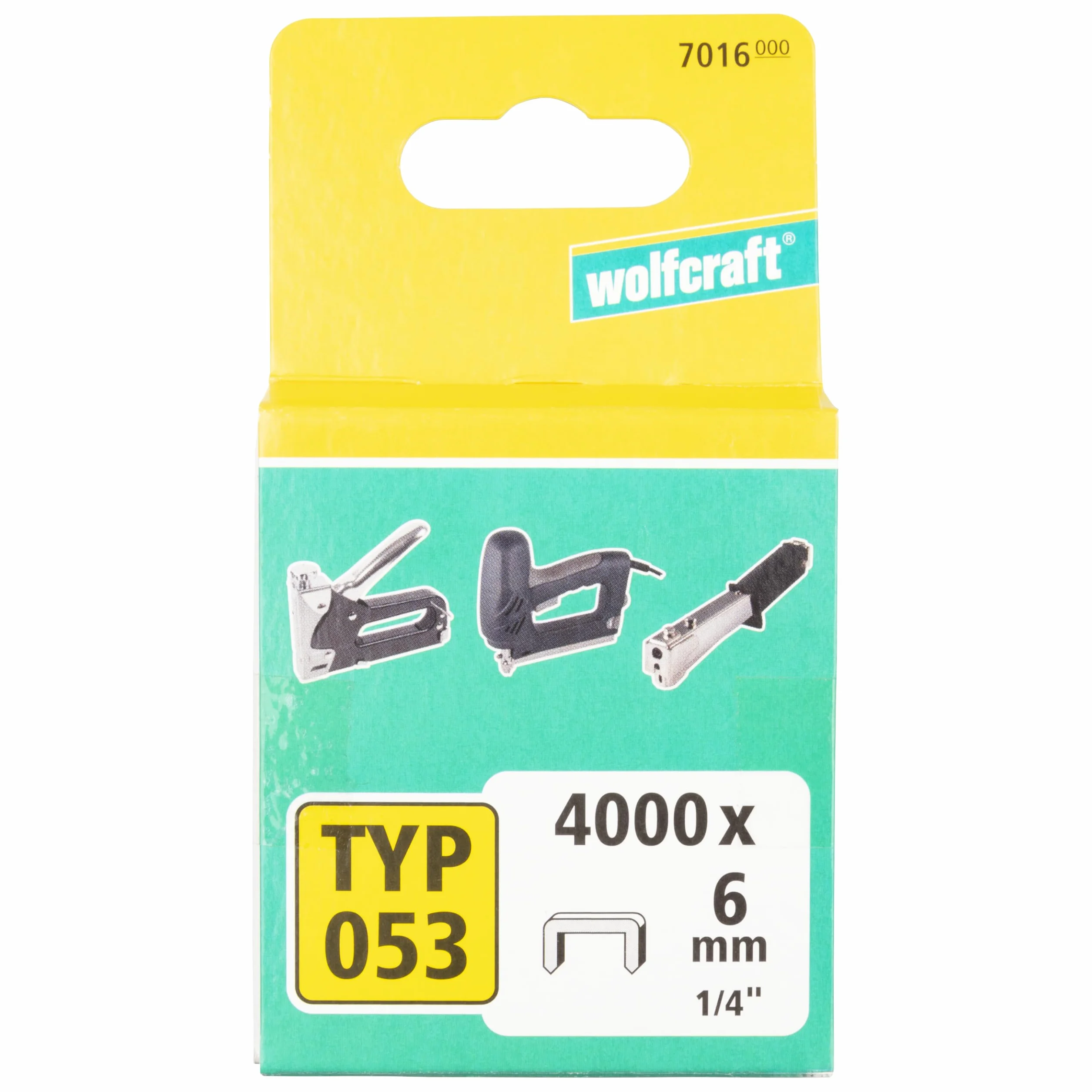 wolfcraft 7016000 4000 zszywek szerokie, stal typ 53 6 mm, único