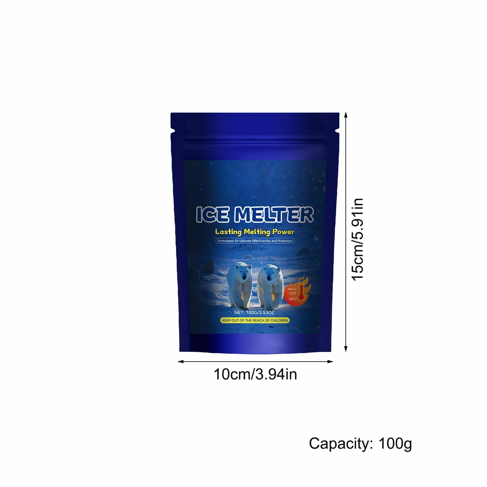 Ice Melter for Driveway - 100g Snow Removal Agent | Fast Acting Deicer for Concrete Road Garage Winter
