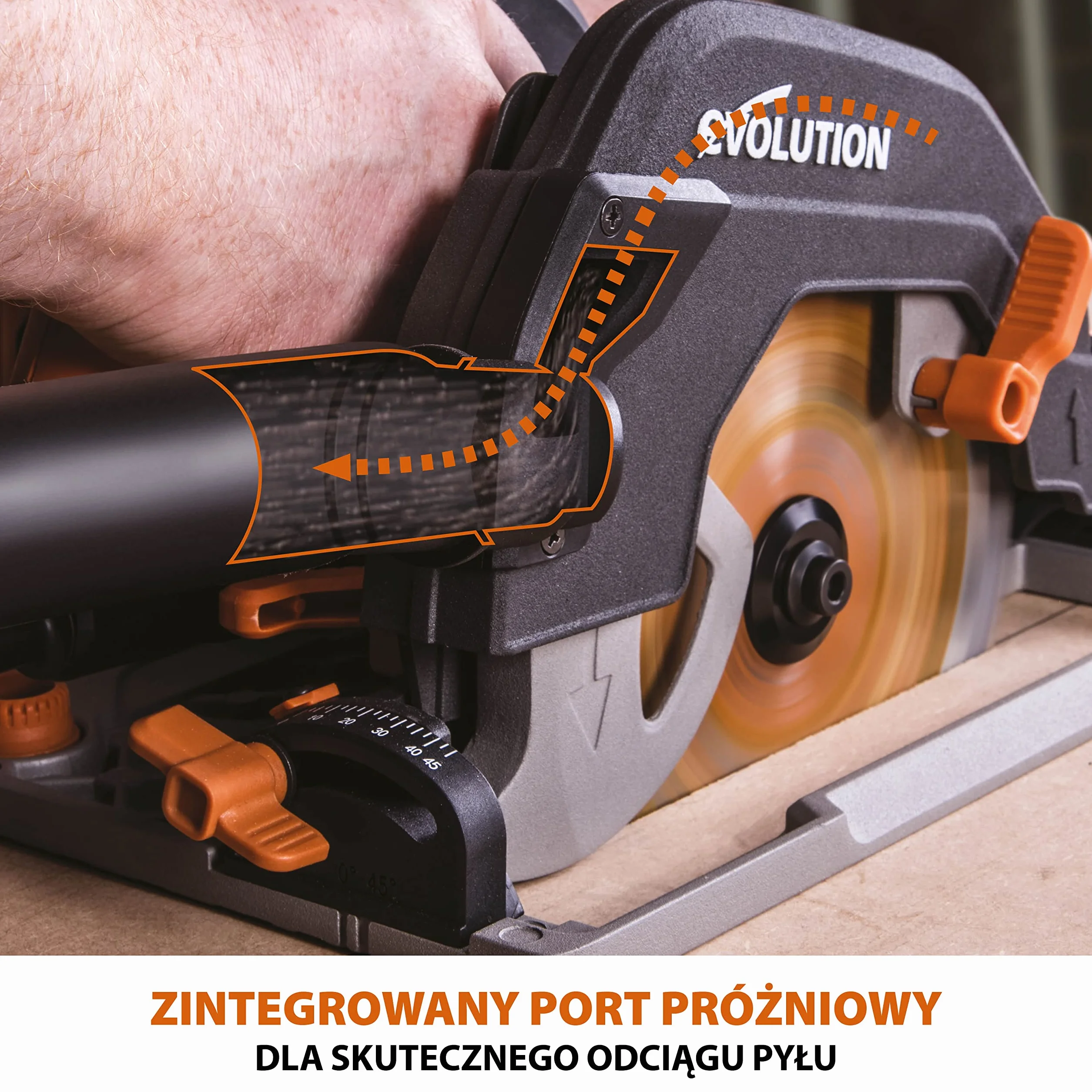 Evolution Power Tools R185CCSX Piła tarczowa i prowadnica do różnych materiałów, tnie drewno, drewno z gwoździami metal stal aluminium plastik, opcja odchylenia, w zestawie prowadnica 1020 mm, 185 mm