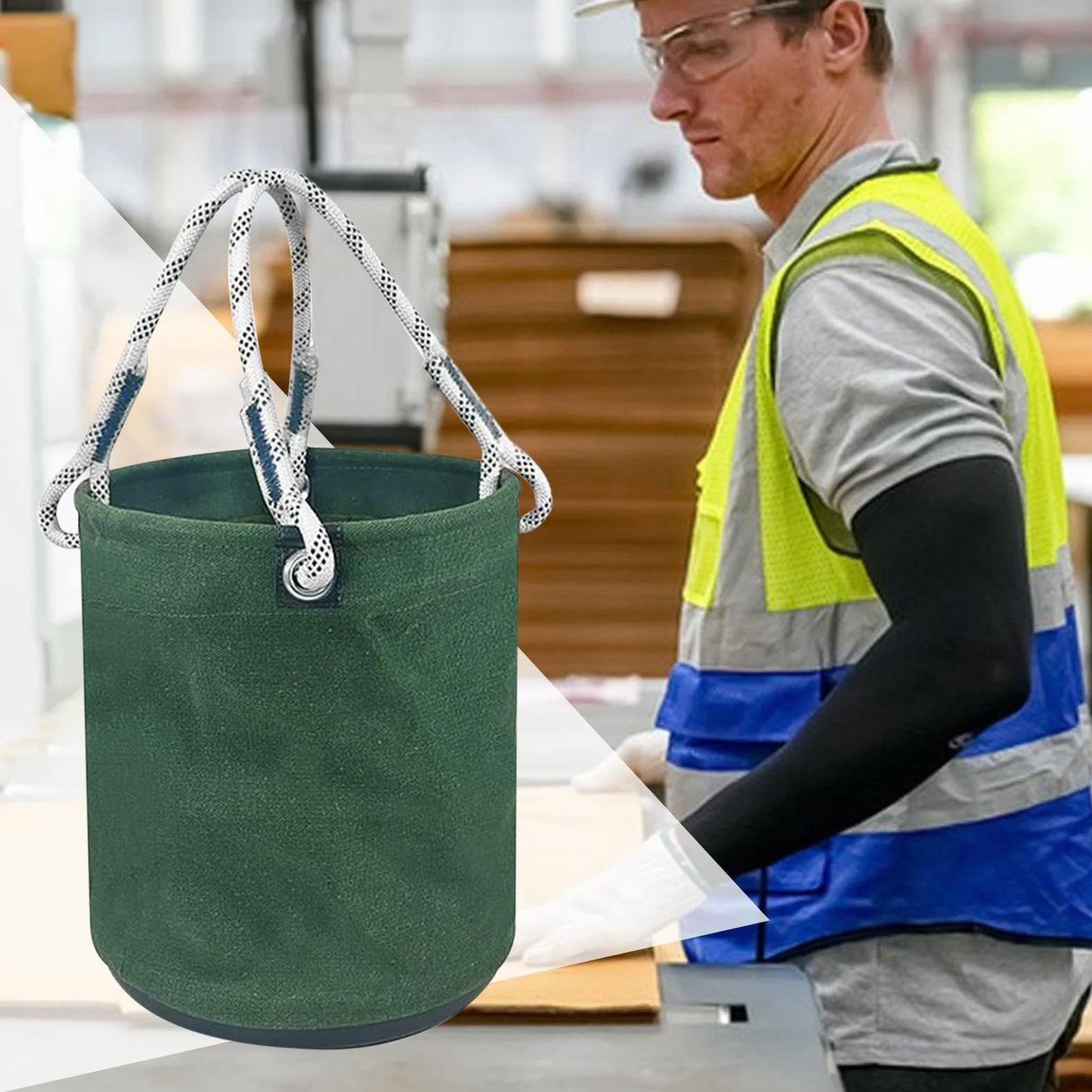 Wiaderko Elektryka Torba Wiadro Organizator Dla Elektryka z Płótna | Pojemnik Na Sprzęt Elektryczny Dla Ogrodnika Stolarza