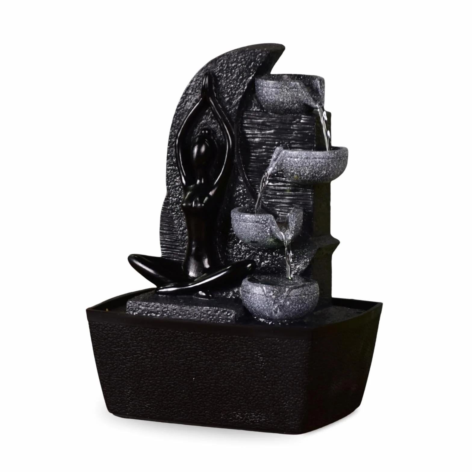 Yama Zen'Light fontanna wewnętrzna wodospad 4 poziomy ściana wodna LED wys. 25cm dekoracja Zen