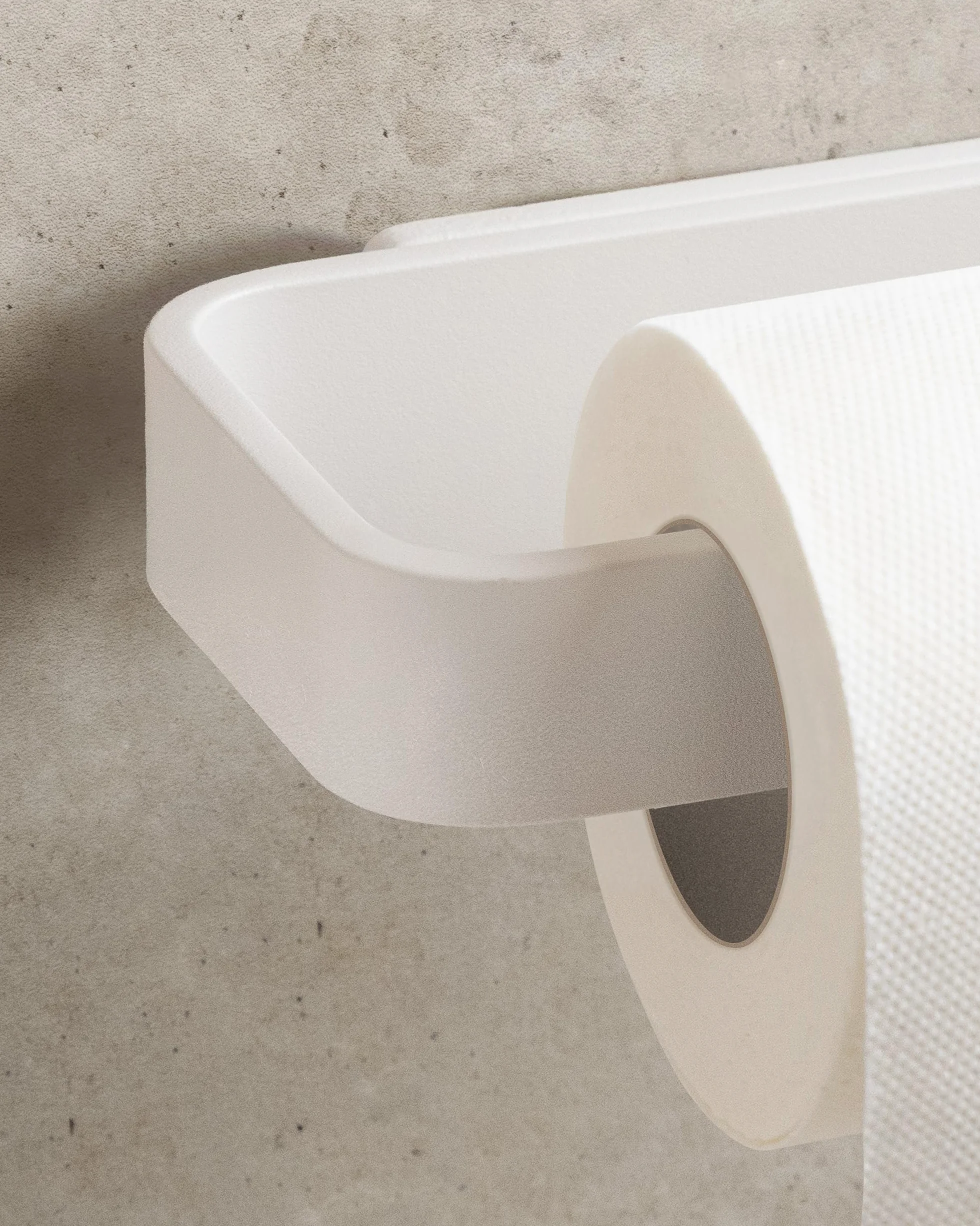 KAZAI. Uchwyt na papier toaletowy bez wiercenia | Uchwyt na papier do przyklejenia | Uchwyt na rolki do łazienki | Wieszak na papier toaletowy z metalu | Biały