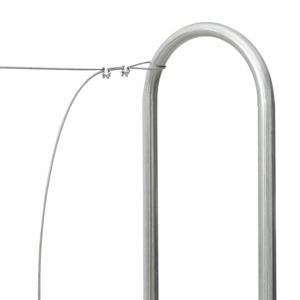vidaXL Stojak na drewno opałowe z drutem stalowym, 200x25x150 cm, stal, przechowywanie drewna opałowego, uchwyt na drewno kominkowe, przechowywanie drewna opałowego w pomieszczeniu