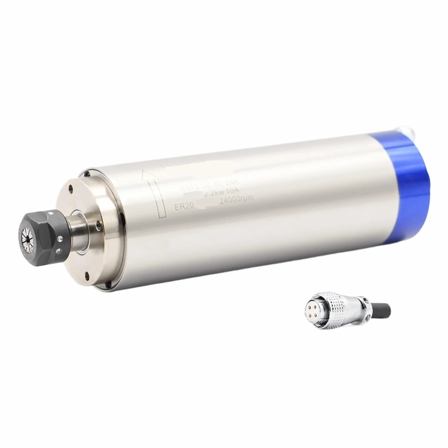 2.2KW ER20 80mm Wrzeciono Chłodzone Wodą CNC Grawerowanie Frezarka Ploter 4 Sztuk Łożyska Wysoce Zoptymalizowany(Steel Ball Bearing)