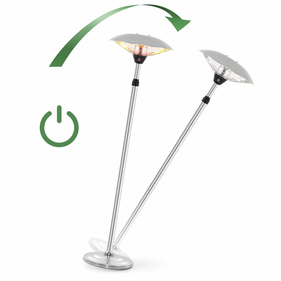 TROTEC IRS 2020 Designerski stojący promiennik ciepła na podczerwień 2 stopnie ogrzewania maks. moc 2000 W energooszczędny dystrybucja ciepła 360° regulacja wysokości 194-209 cm