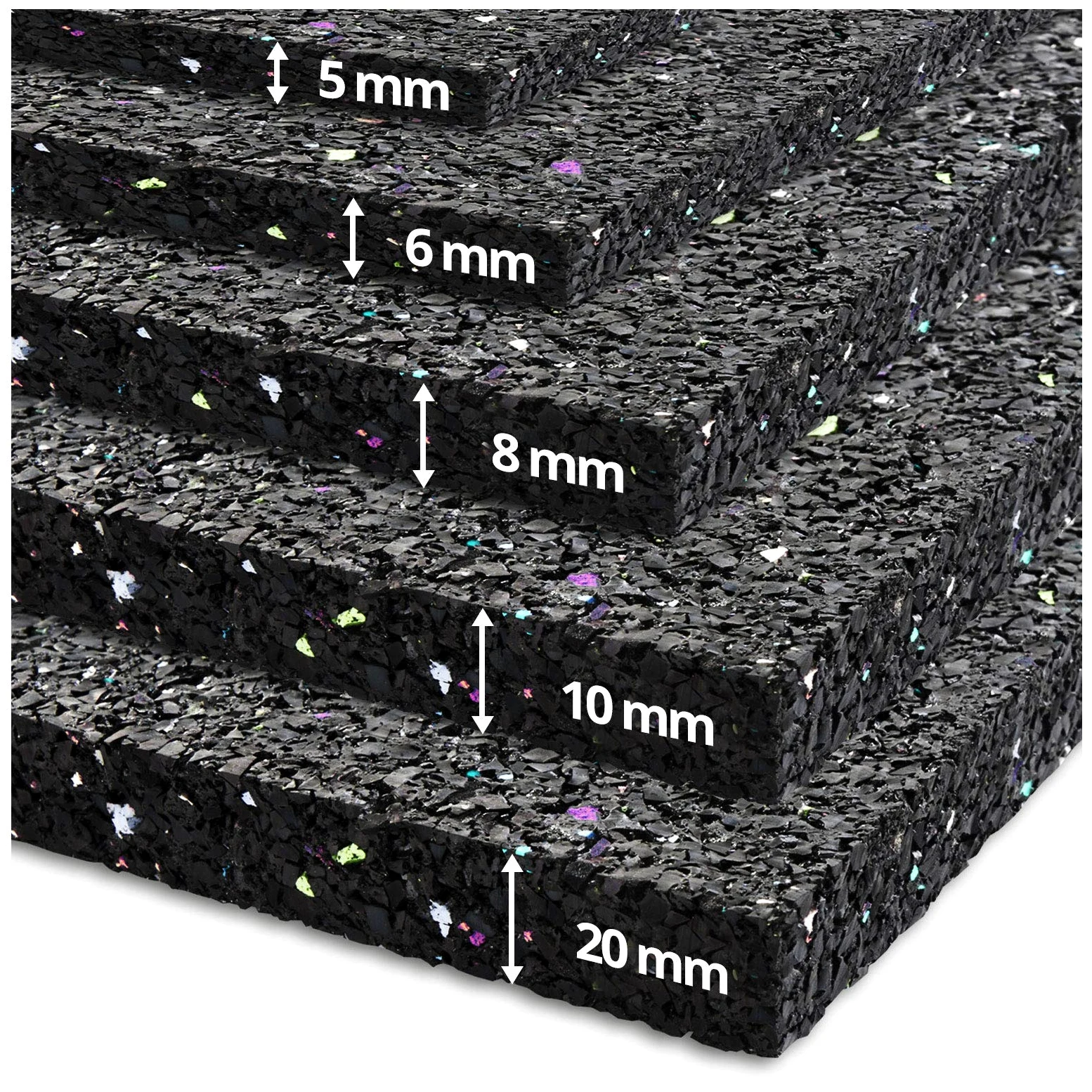 etm Mata antywibracyjna z gumy – antypoślizgowa i tłumi hałas – gumowa mata izolacyjna, podkładka pod pralkę (5 mm, 125 x 200 cm)
