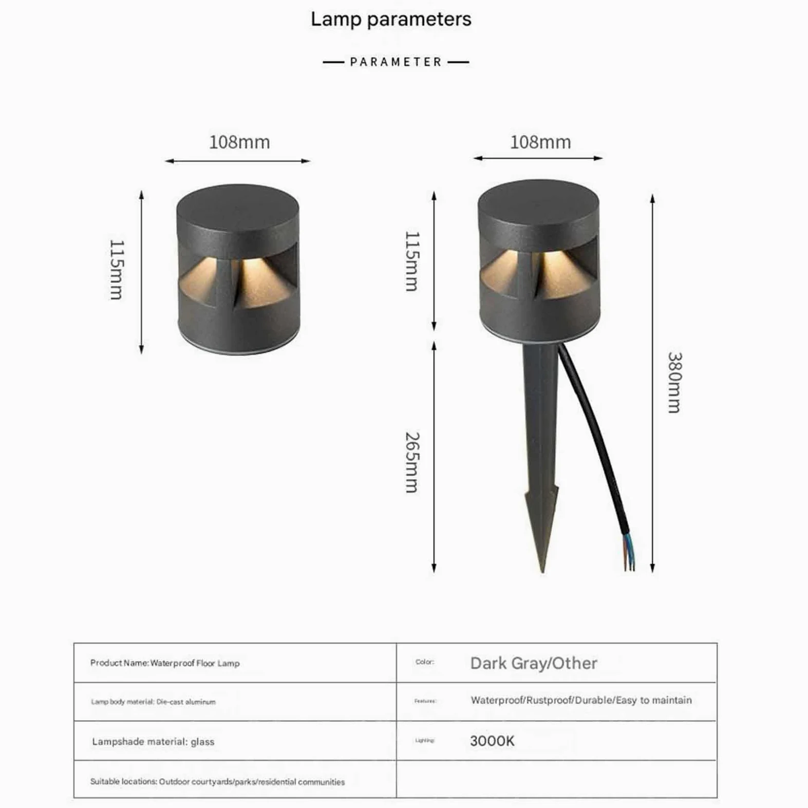 Zewnętrzne reflektory LED do oświetlenia krajobrazu, do hoteli, wille z trawnikiem, dziedzińce, 6 W AC 220 V/24 V, oświetlenie ścienne do drzew (ciepła biel, 6 W 24 V)