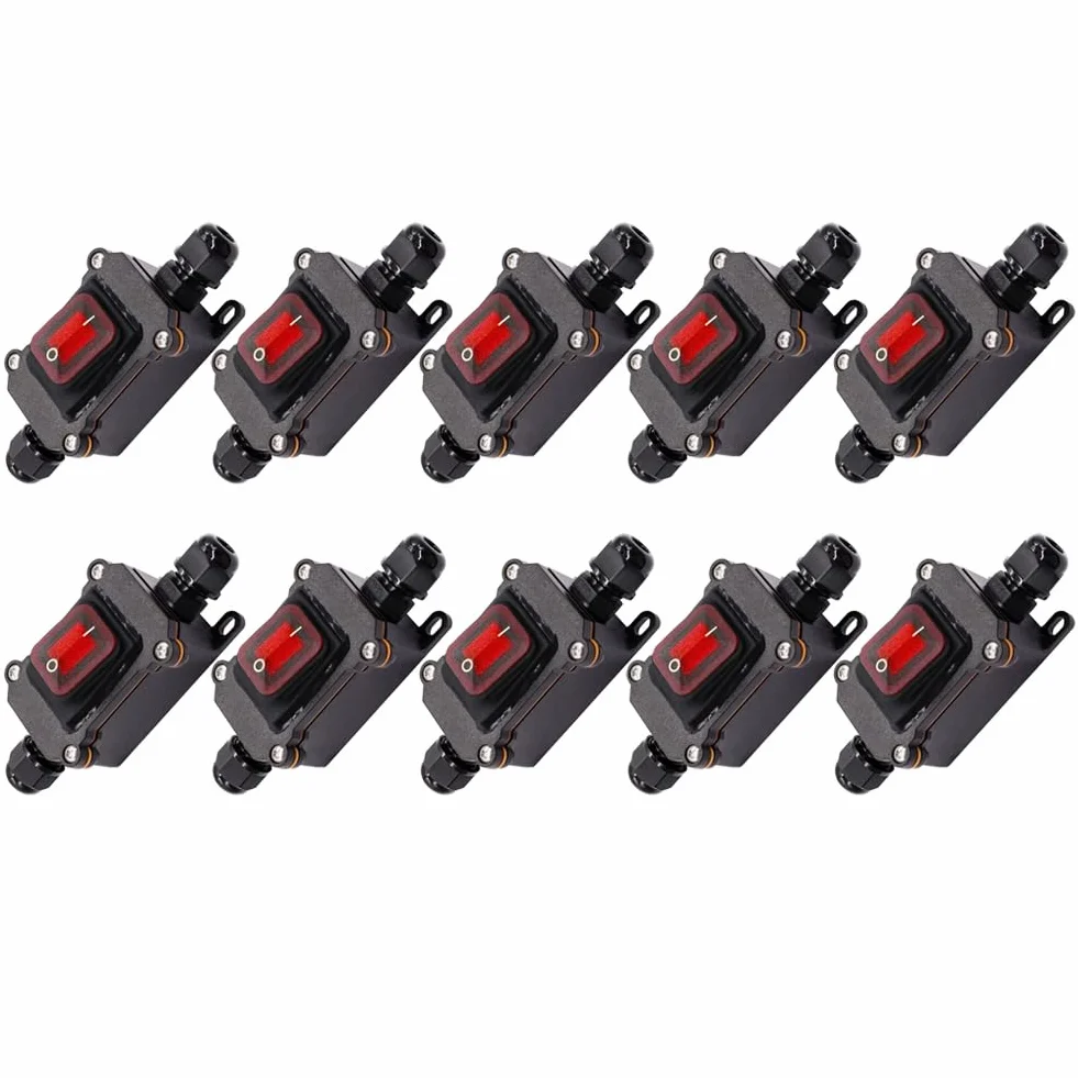 10 x wodoszczelny przełącznik liniowy IP67, 12 V DC 20 A, wodoszczelny, przełącznik wysokiego prądu
