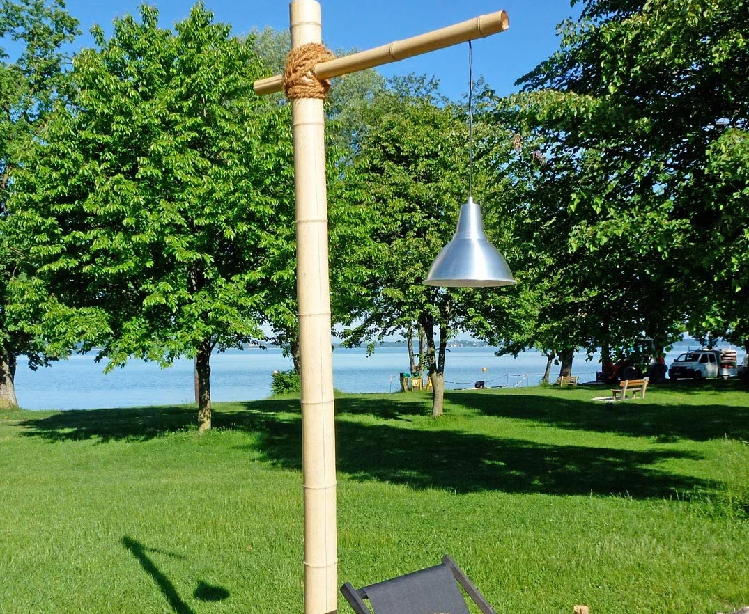 Rura bambusowa Moso 200 cm żółtawa bielona średnica 6,8-8 cm drążek bambusowy 2 m