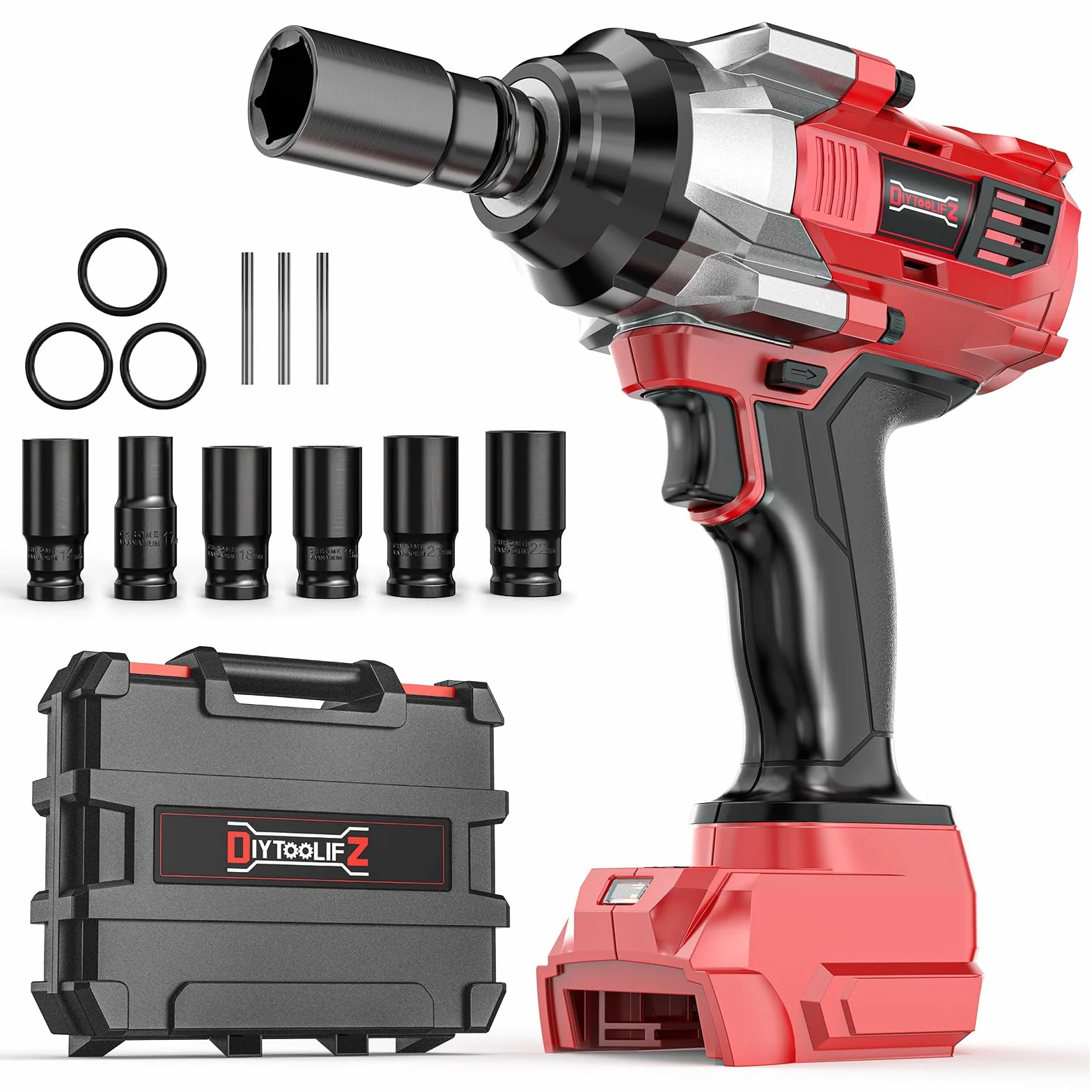 Bezprzewodowy klucz udarowy 1/2 cala do akumulatora Milwaukee 18 V, 900 FT-LBS (1200 Nm) bezszczotkowy elektryczny pistolet udarowy do domu samochodu, sterownik udarowy o wysokim momencie obrotowym z