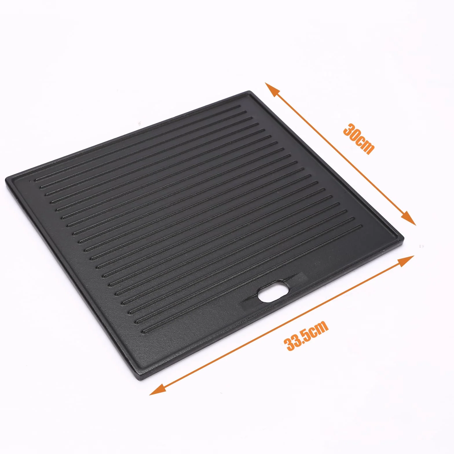 GFTIME Żeliwna płyta dwustronna, 33,5 x 30 cm, płyta grillowa Plancha do Taino Basic 4+1 6+1, Enders San Francisco 3, obustronnie gładka, rowkowana, żeliwna, akcesoria do grilla, żeliwna płyta