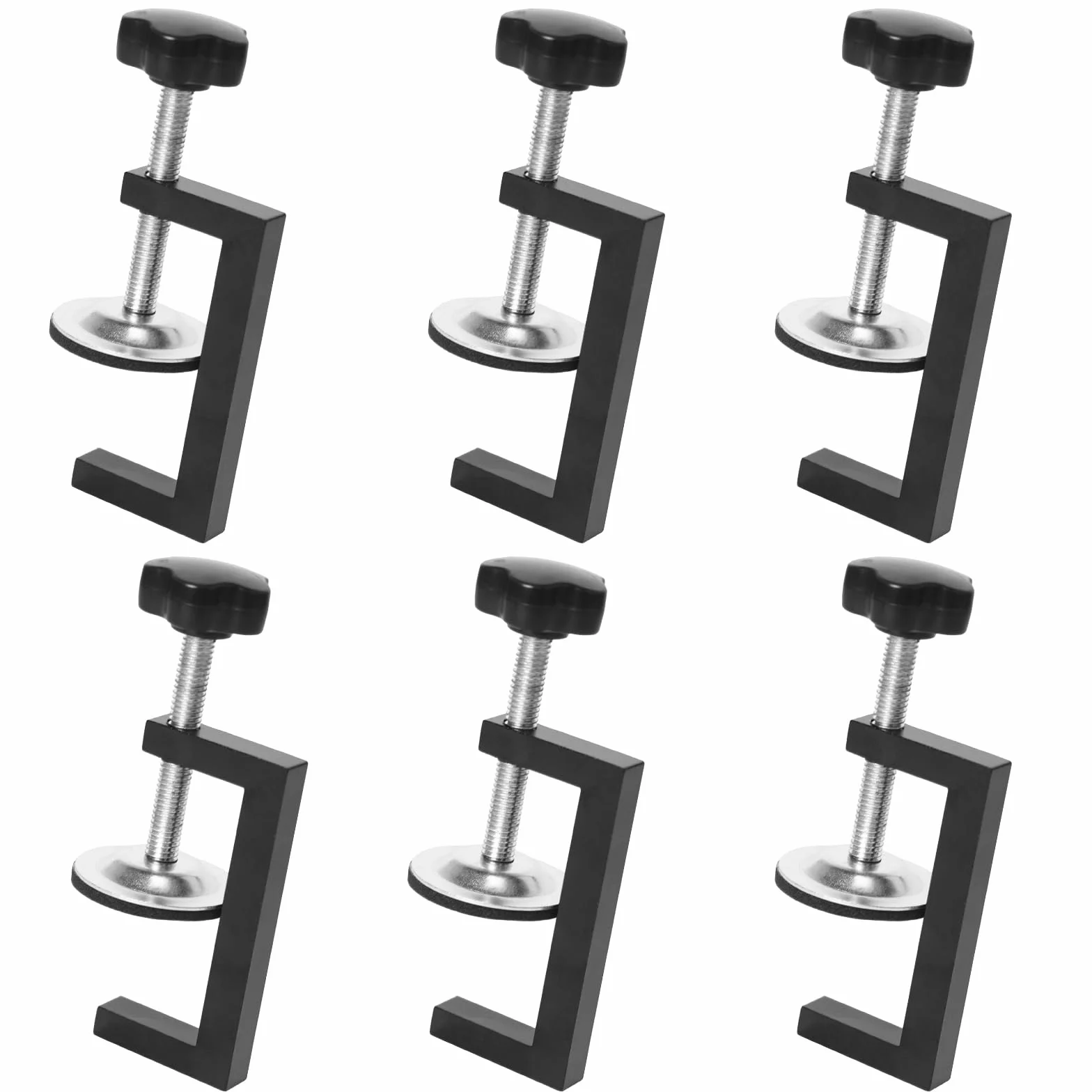 6 sztuk zacisków C, 15-55 mm, zacisków stołowych, regulowane, zakres zacisku, stal nierdzewna, Heavy Fixture Clamp do zaciskania, zacisków i napinaczy, narzędzi do prac stolarskich, majsterkowania i