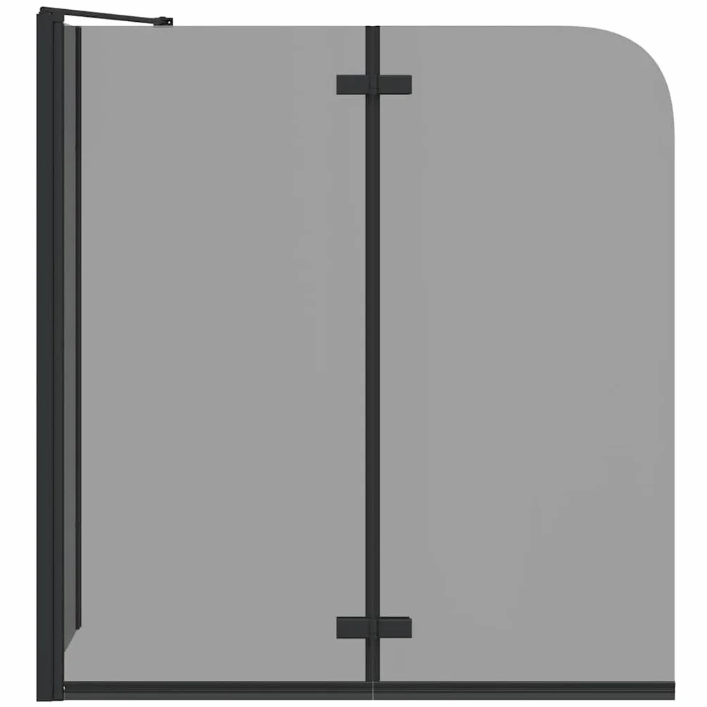 Parasol łazienkowy czarny ze szkła bezpiecznego i aluminium 6 mm, 120 x 68 x 130 cm, regulowana szerokość, obrotowy, składany, do wanny, wnęki, ochrony przed pryskaniem i łazienki