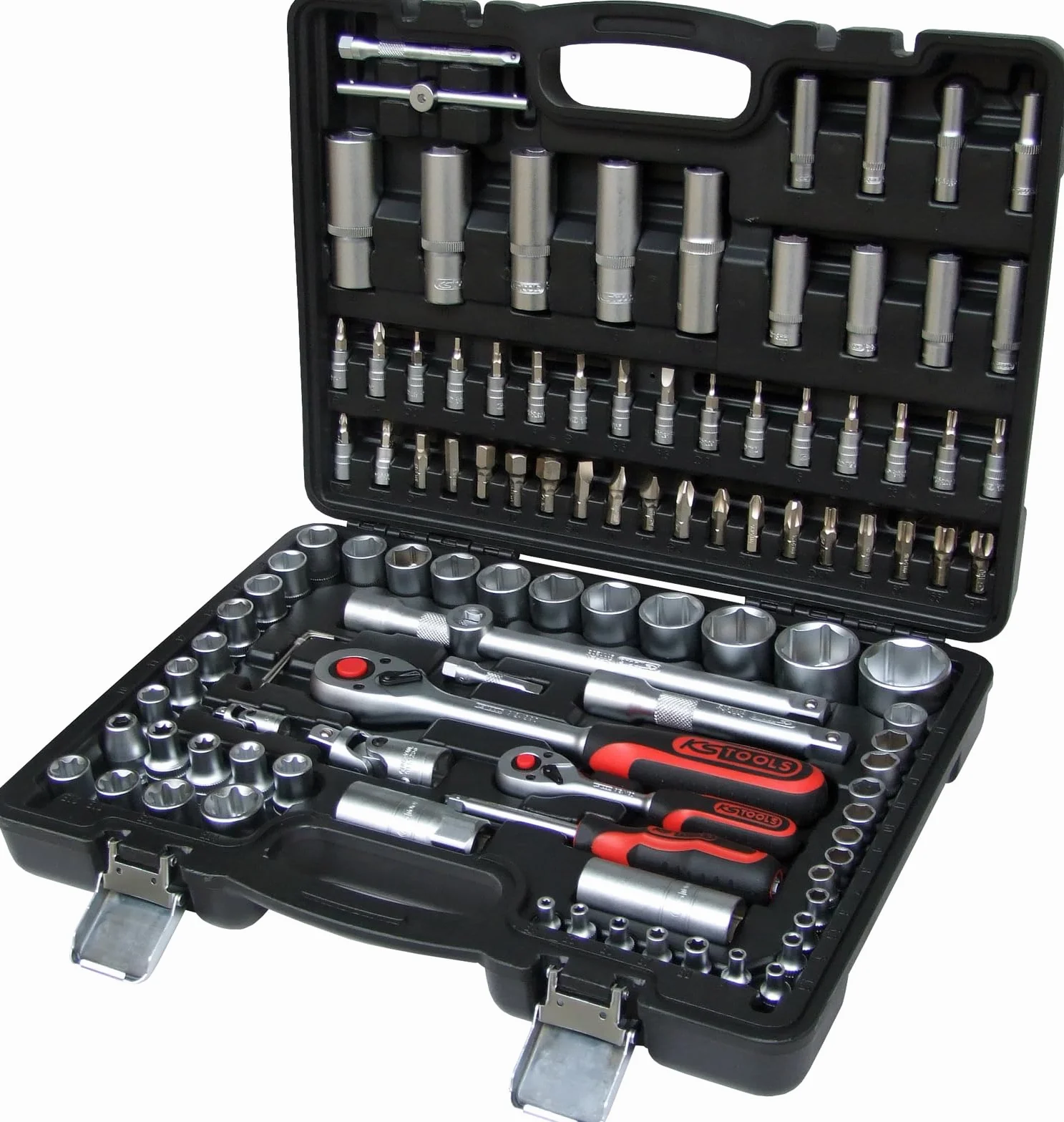 KS Tools 911.0708 Zestaw kluczy nasadowych, 108-szt, 1/4"+1/2"