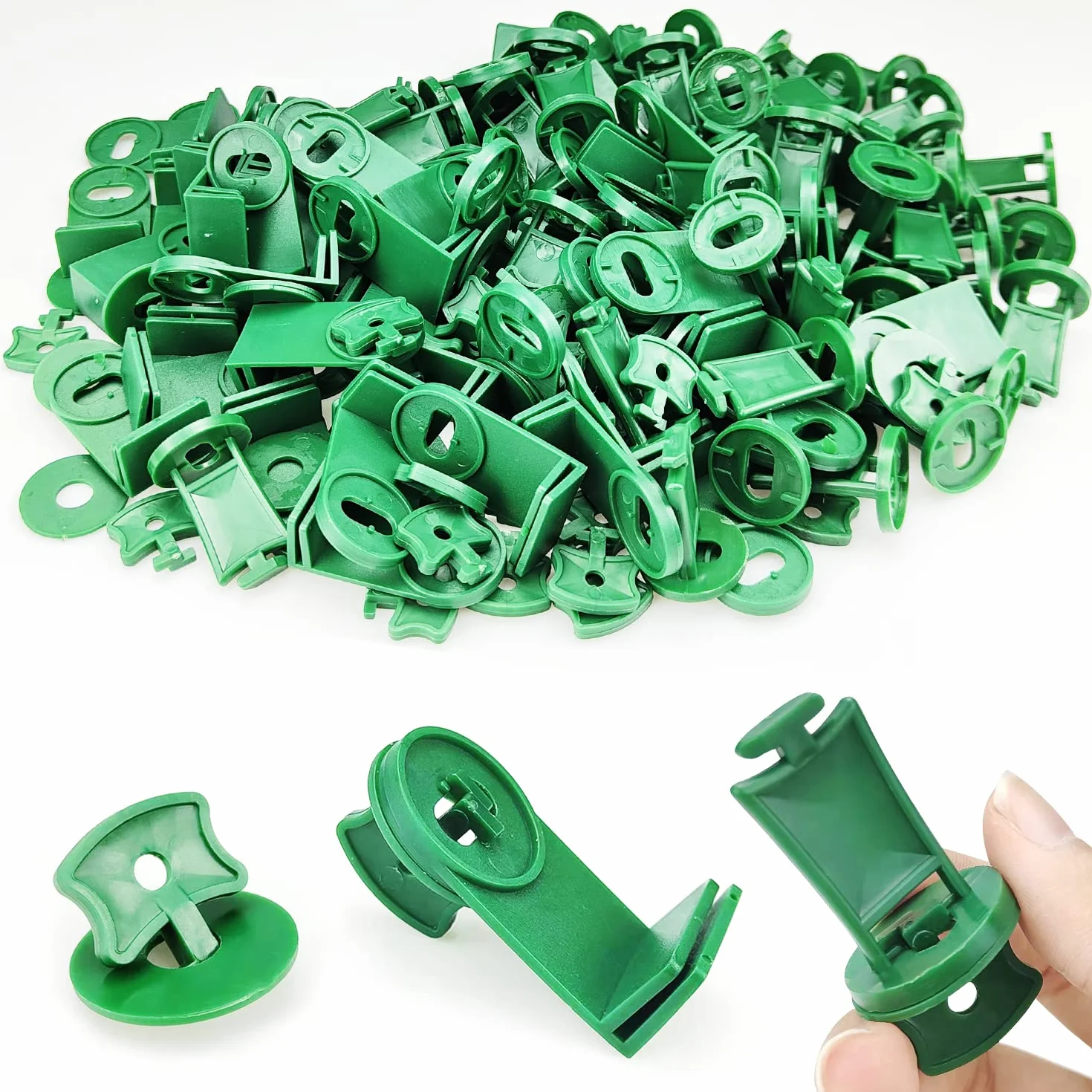 300 sztuk zielonych klipsów do szklarni SHUIYUE, 100 plastikowych klipsów do szklarni, 100 podkładek, 50 klipsów narożnych do przedłużenia T, 50 klipsów narożnych do przedłużenia L, uchwyty do