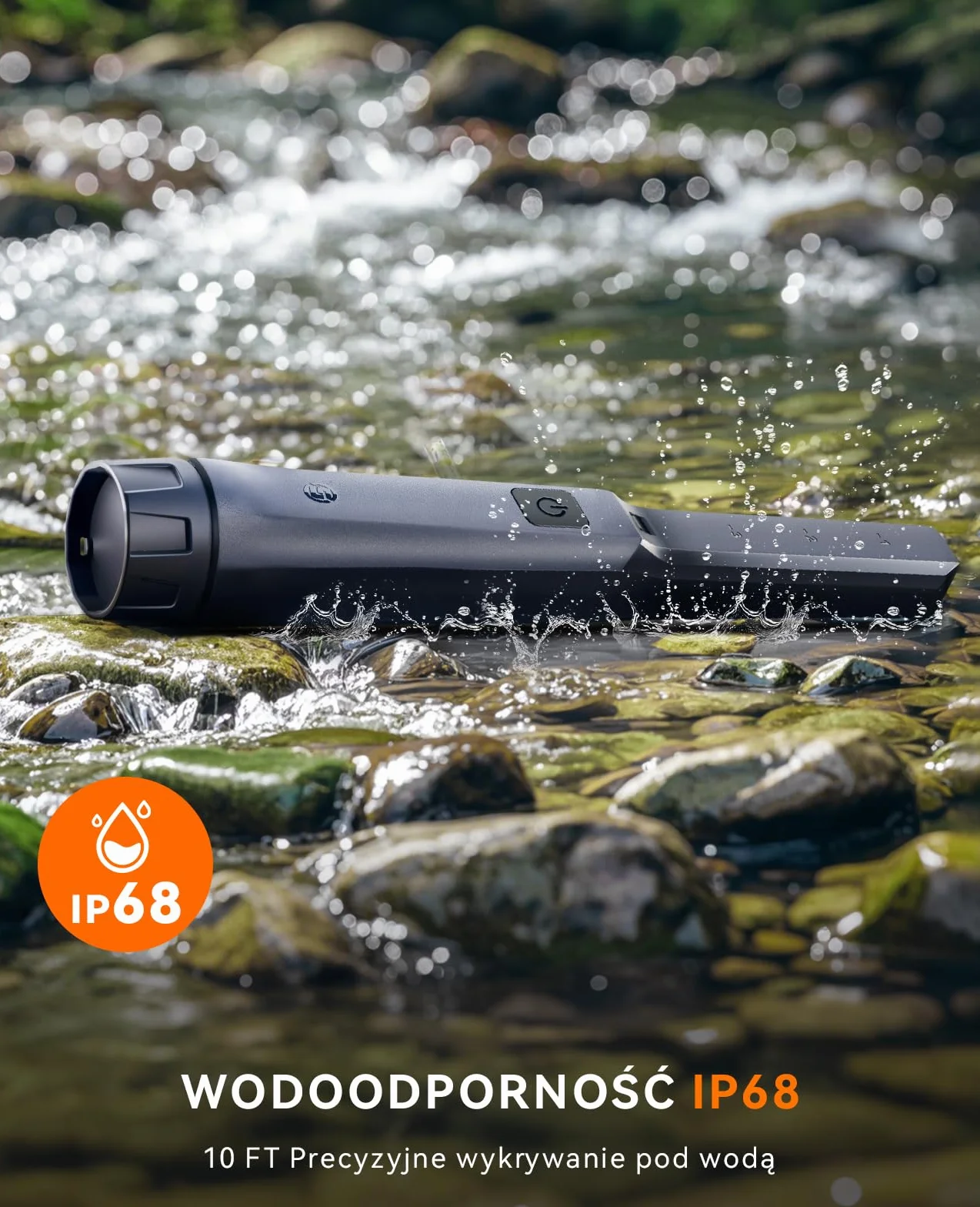 SUNPOW pinpointer wykrywacz metali IP68 wodoodporny 15h pracy 360° wysoka czułość
