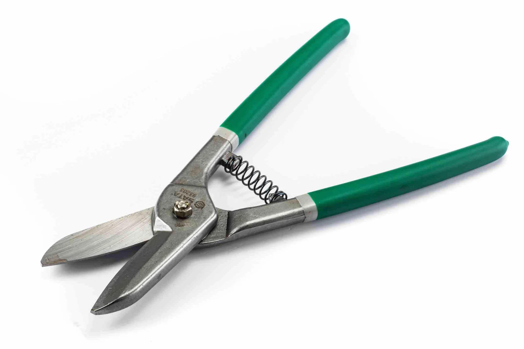 SATA ST93201 nożyce do blachy 200 mm/8 cali do prostego cięcia z ergonomicznym i dyppowanym uchwytem i mechanizmem sprężynowym