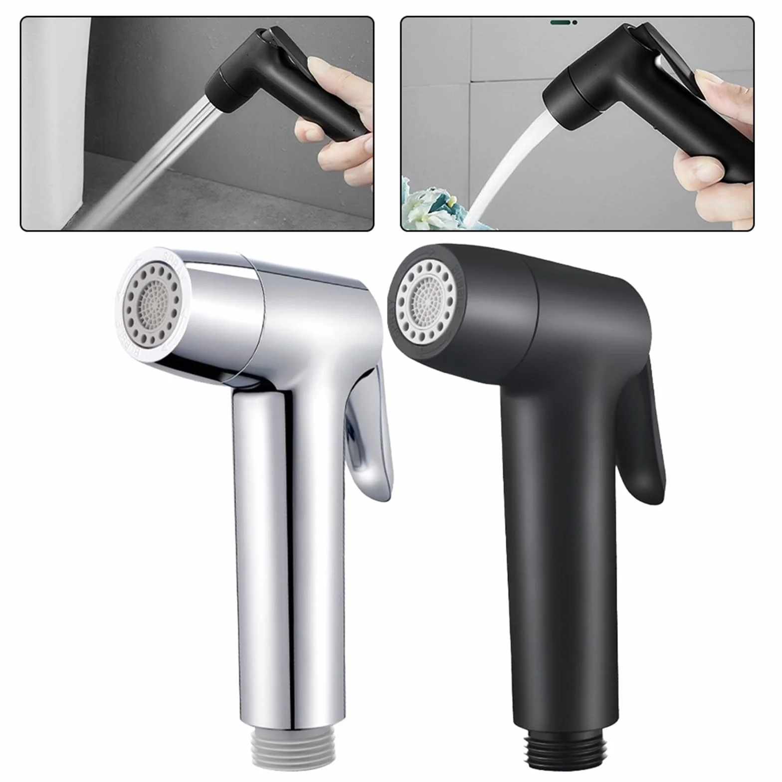 ISCBAFYX G1/2 Przenośny opryskiwacz 2 tryby Spray do toalety Wielofunkcyjny ręczny prysznic dla kobiet Bateria bidetowa (srebrna)