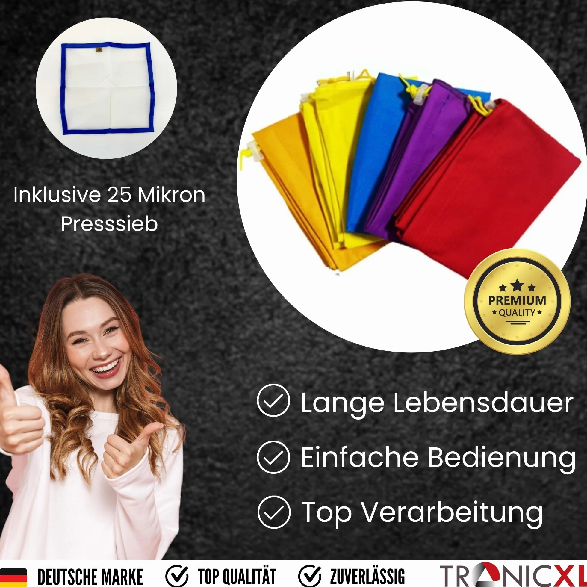 TronicXL 5 sztuk worków na bąbelki 1 galon Grow Hash sitko do wyciskania ekstrakcja ziół