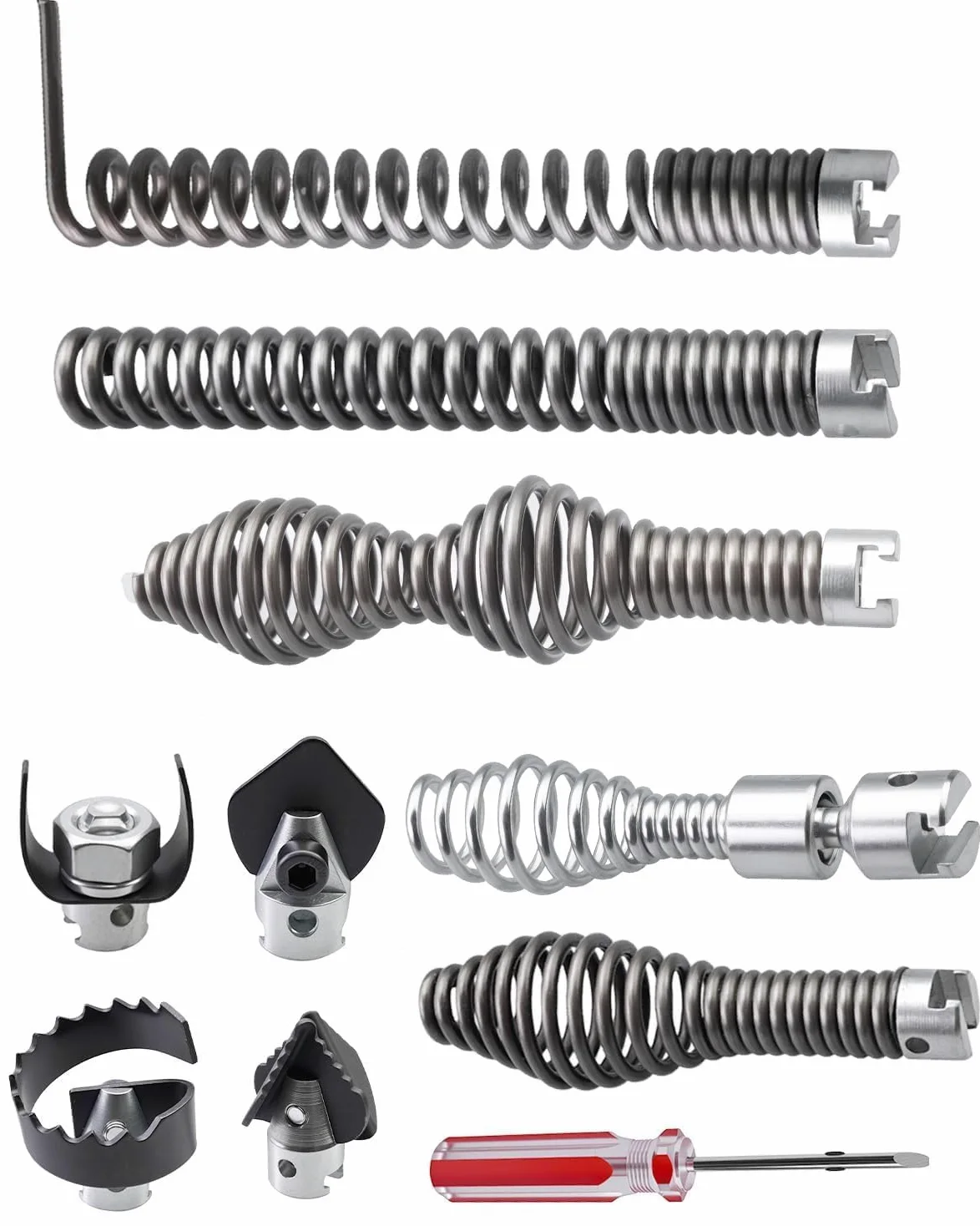 10 szt. nasadka do wiertarki węża odpływowego, głowica tnąca do odpływu pasuje do Ridgid K400, C4, C6, C7, C8, C9, do końcówek kabli odpływowych 5/20.3 cm, zestaw do cięcia ślimaka odpływowego, 10 szt