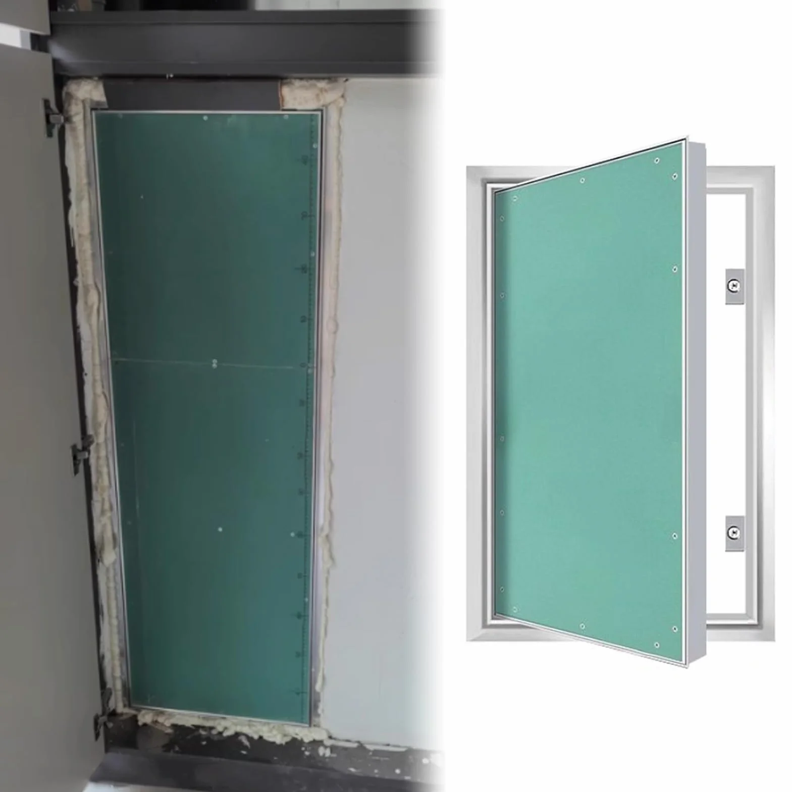 Hiccess Panel do płyty gipsowo-kartonowej, aluminiowej czapki inspekcyjnej na ścianę i sufit, 75 x 85 cm, łatwa do zainstalowania