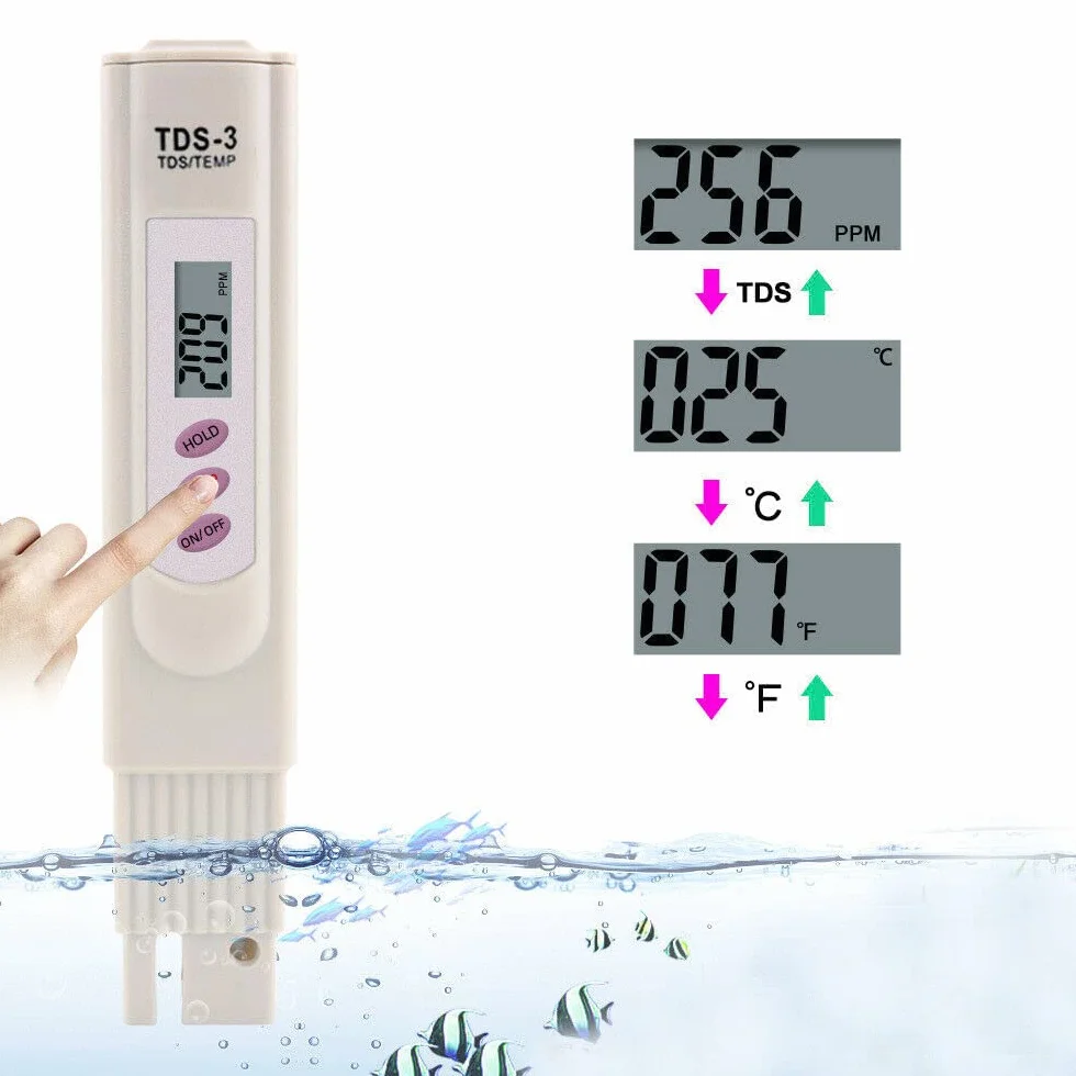 Mesee TDS3 tester jakości wody, miernik TDS z wyświetlaczem LCD, ppm do wody pitnej